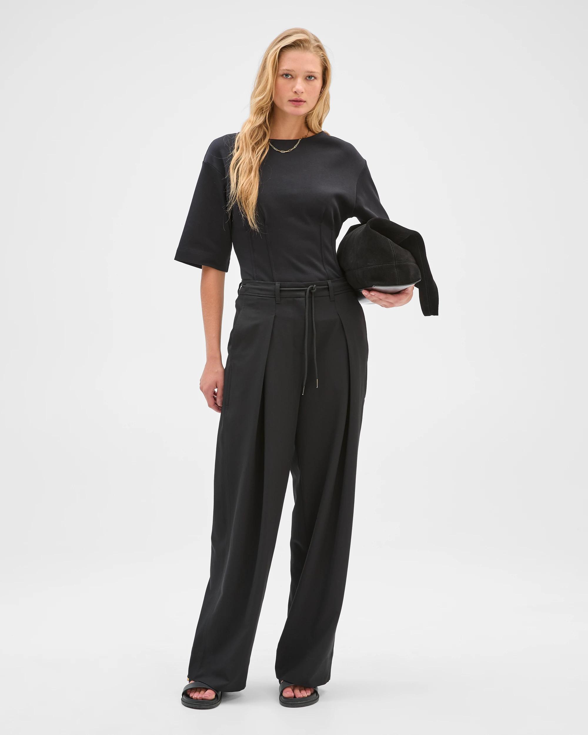 5 Preview Wide Barrel Leg Pants BLACK, 5 of 8