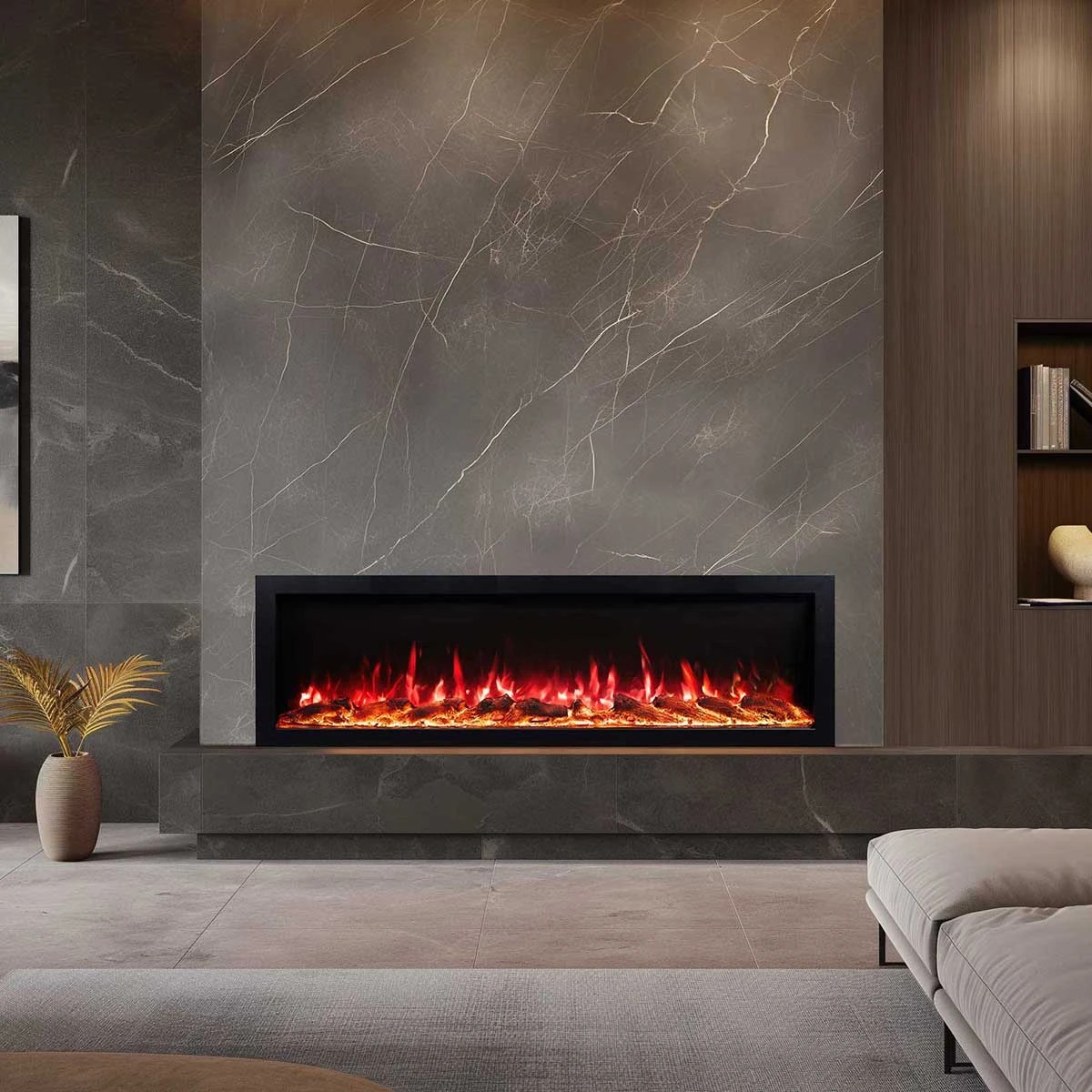 1 Moda Living Capriccio 60 inch Electric Fireplace - Black, 1 of 7