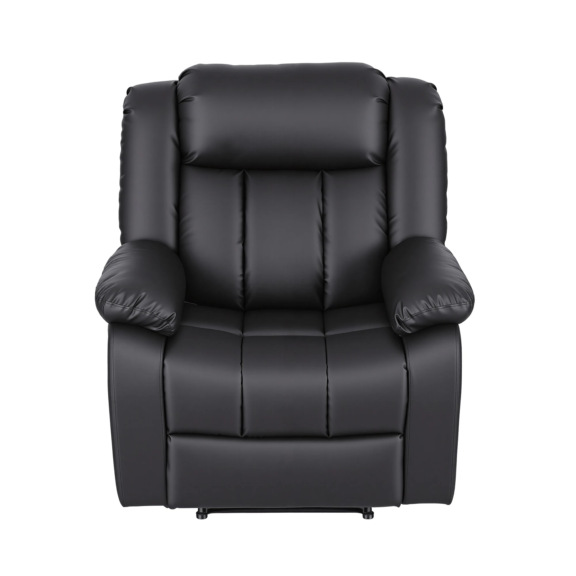 3 Artiss Manual Massage Recliner Chair for Living Room Leather Sofa Lounge - Black, 3 of 3