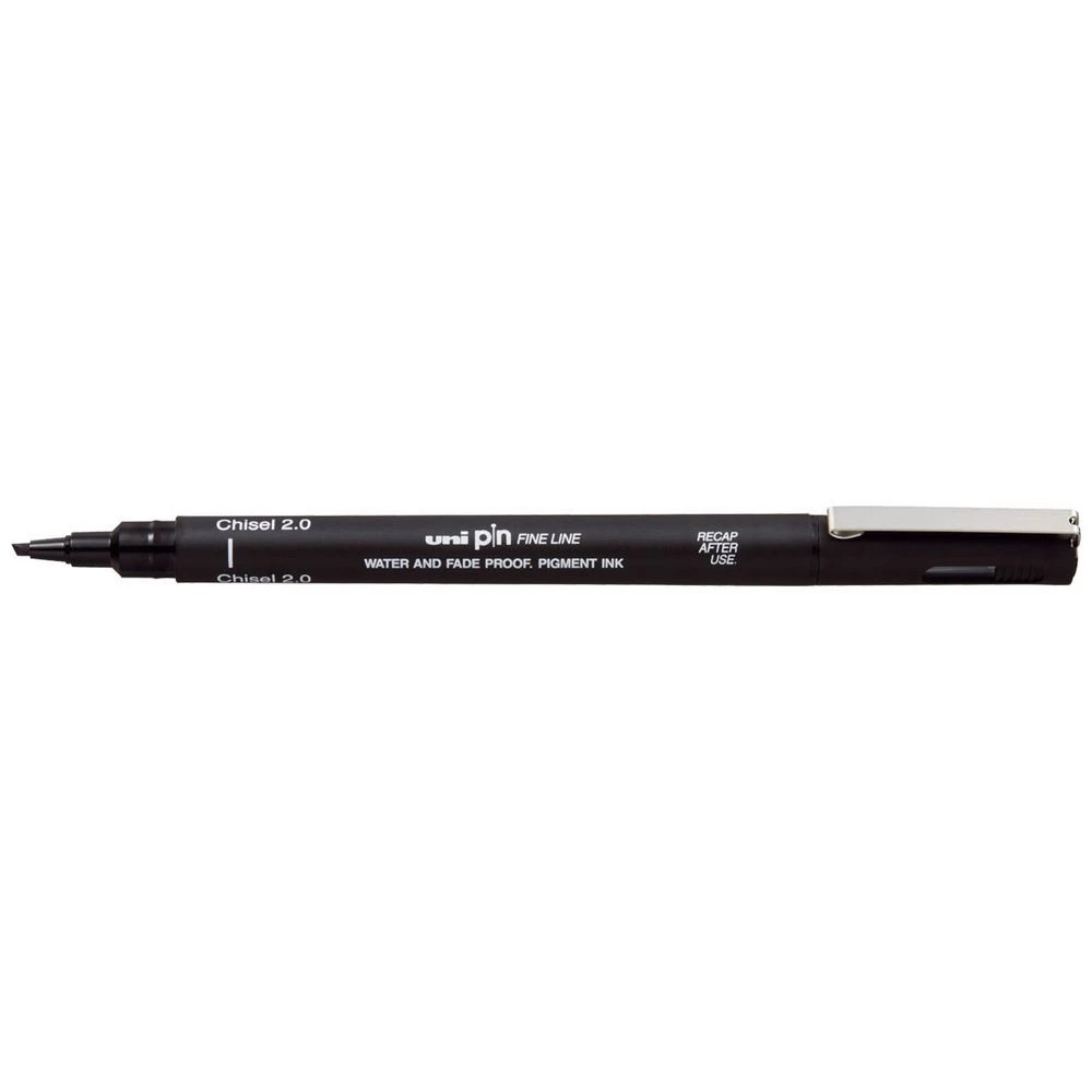 1 Uni Pin Fineliner 2 mm Chisel Tip Black, 1 of 3
