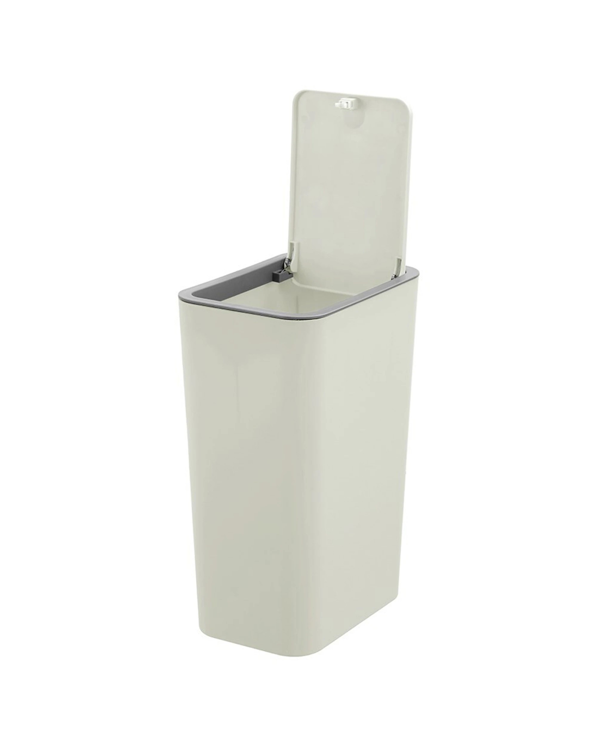 7 Boxsweden Touch Top Rubbish Bin Rectangle 10L - White, 7 of 7