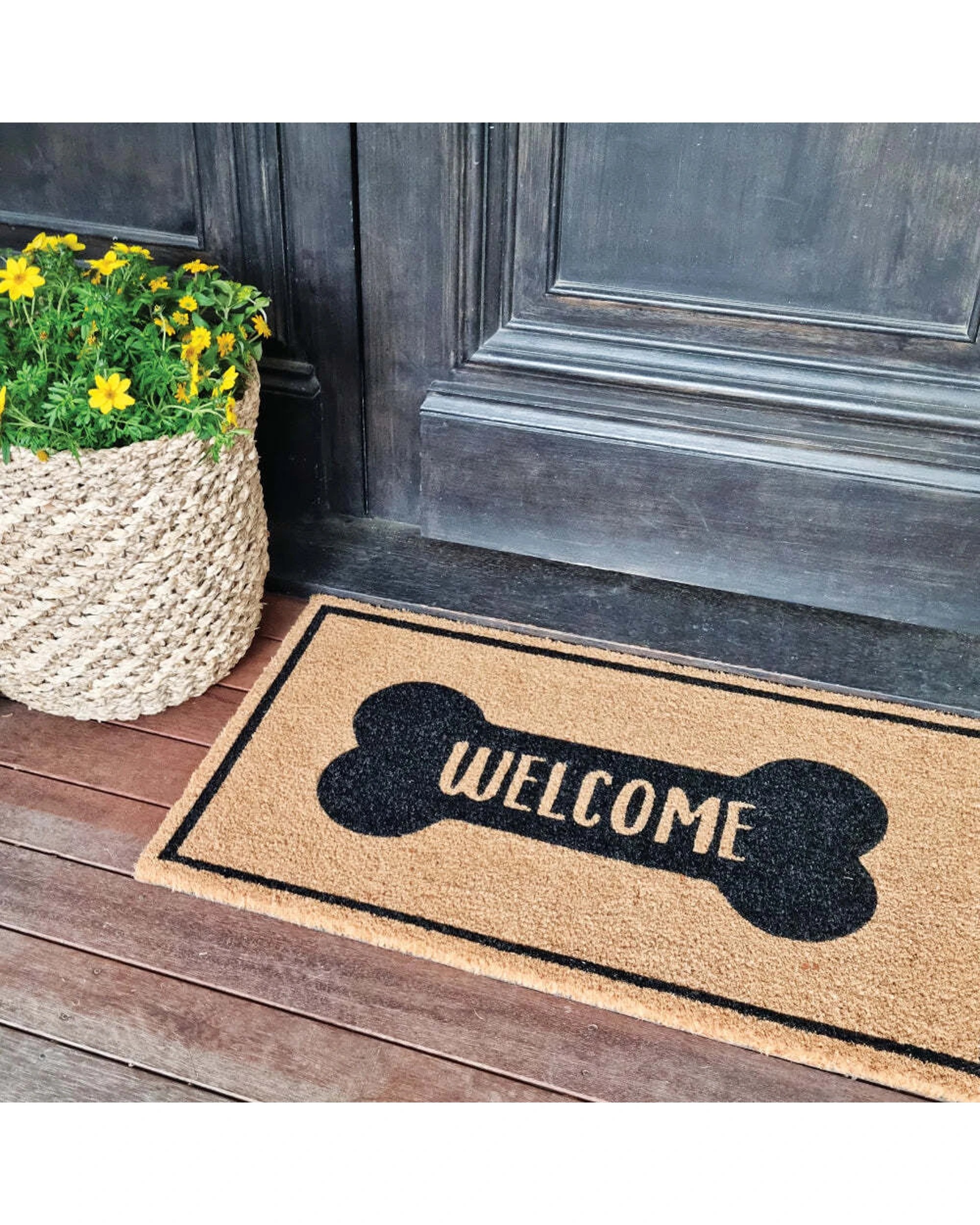 3 J.Elliot Dog Welcome Door Mat Floor Rug PVC Backed Coir Rectangle 45x75cm - Multi, 3 of 3