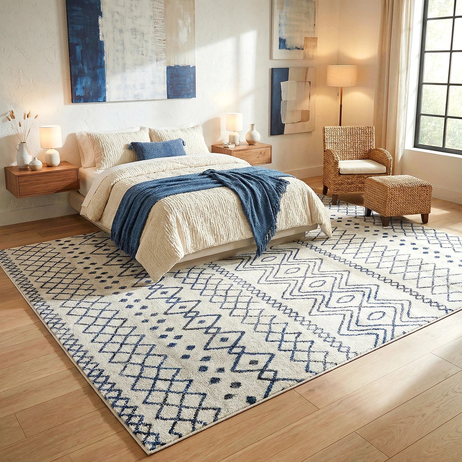1 Common Ground Rugs Bluebay 453 400x300cm - Extra Extra Large Floor Rug - Natural, 1 of 6