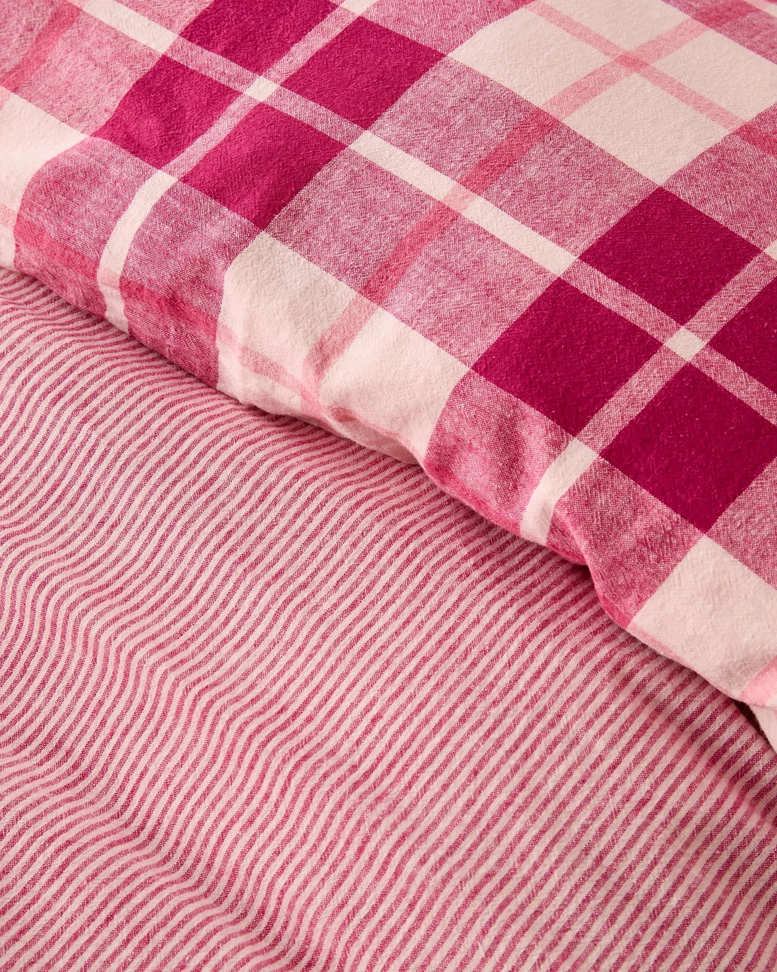6 Target Ashlee Check Linen/Cotton Quilt Cover Set - King Bed - Pink, 6 of 8