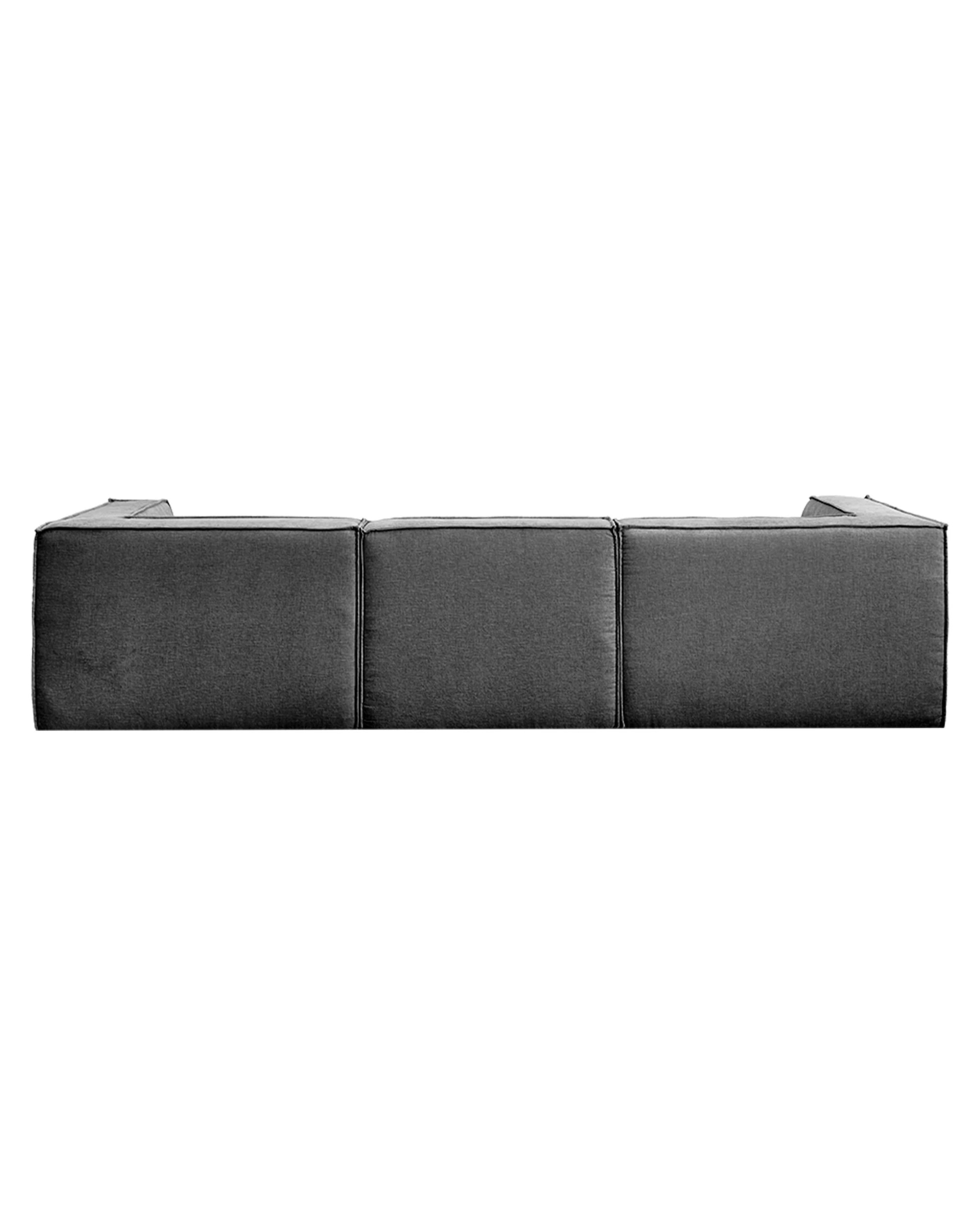4 Sarantino Novi 3-seater Modular Sofa Ottoman Charcoal Black Non-slip Bottom Lounge, 4 of 9