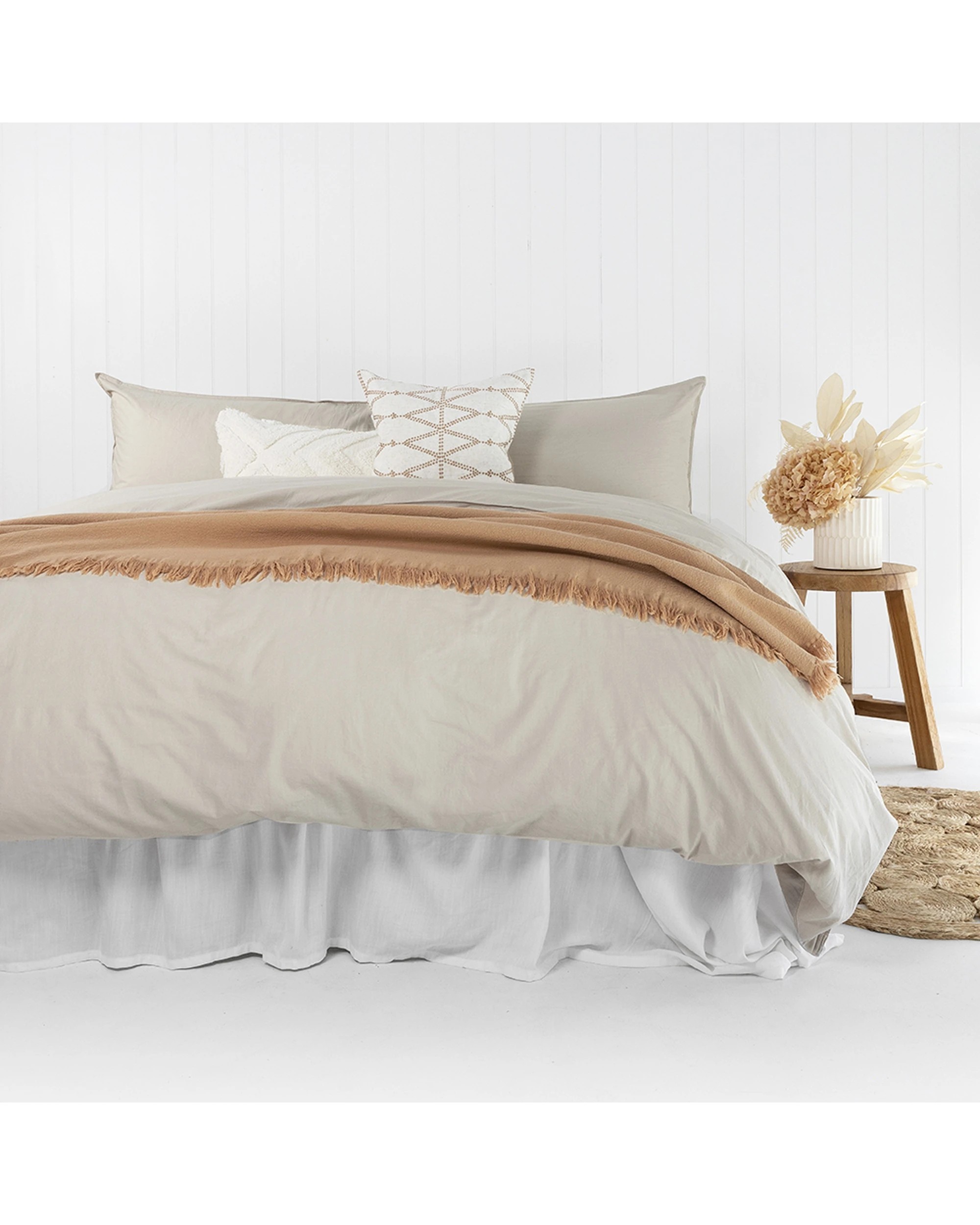 3 Bambury Temple Organic Cotton Quilt Cover Set Pebble Woven - Beige, 3 of 3