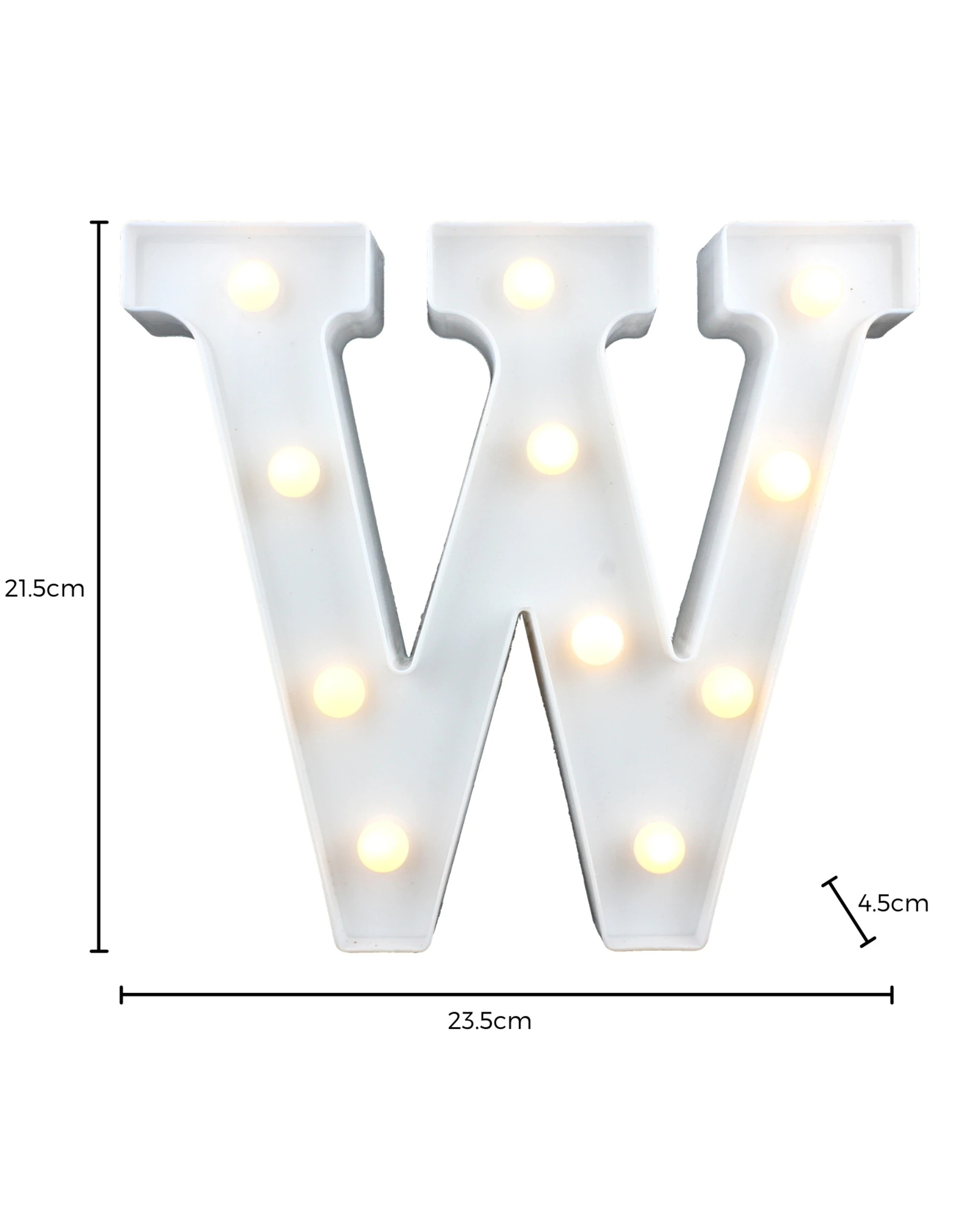 3 Partyrama LED Light Up Letter W White, 3 of 3