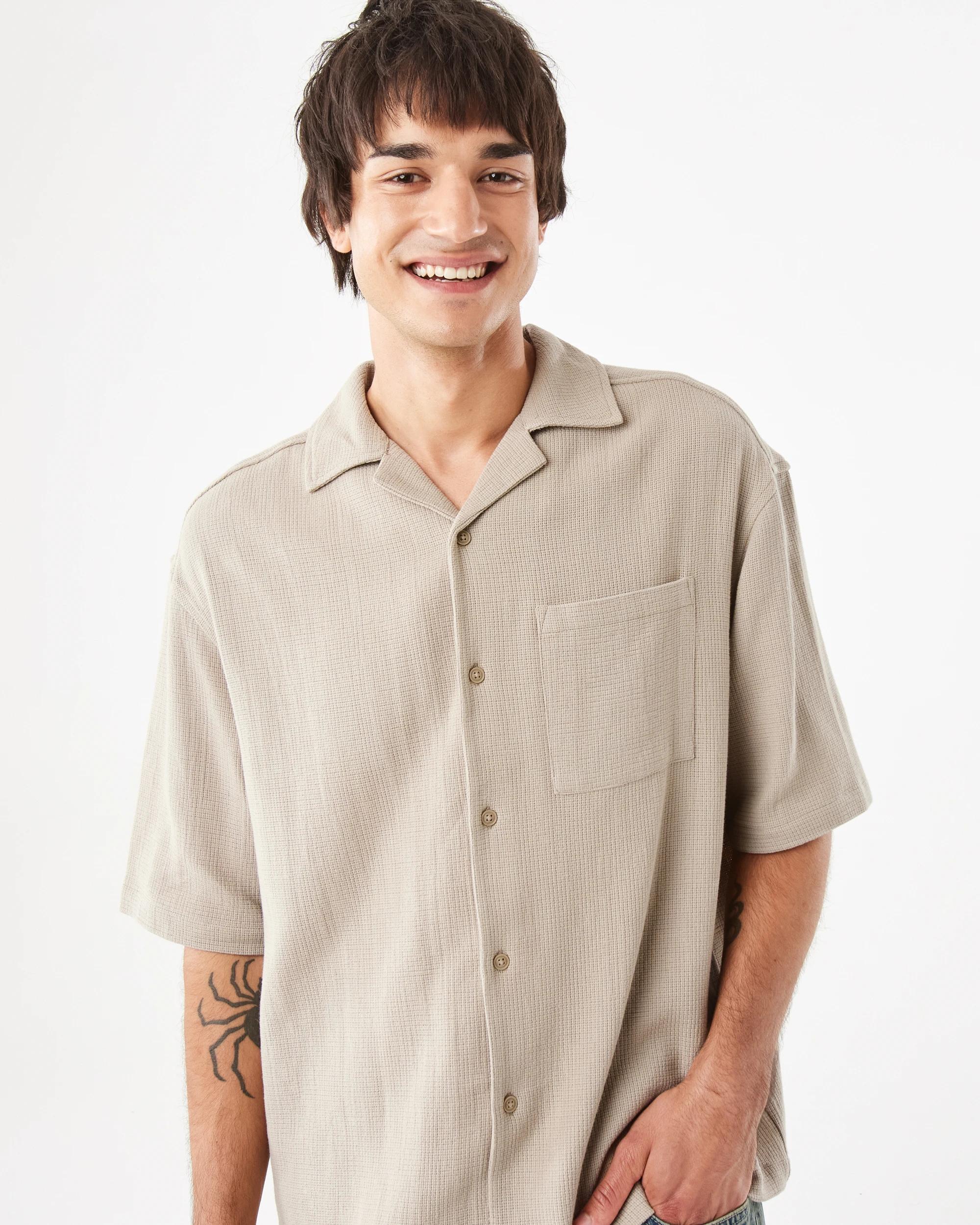 5 Short Sleeve Boxy Shirt Bge Khaki, 5 of 8