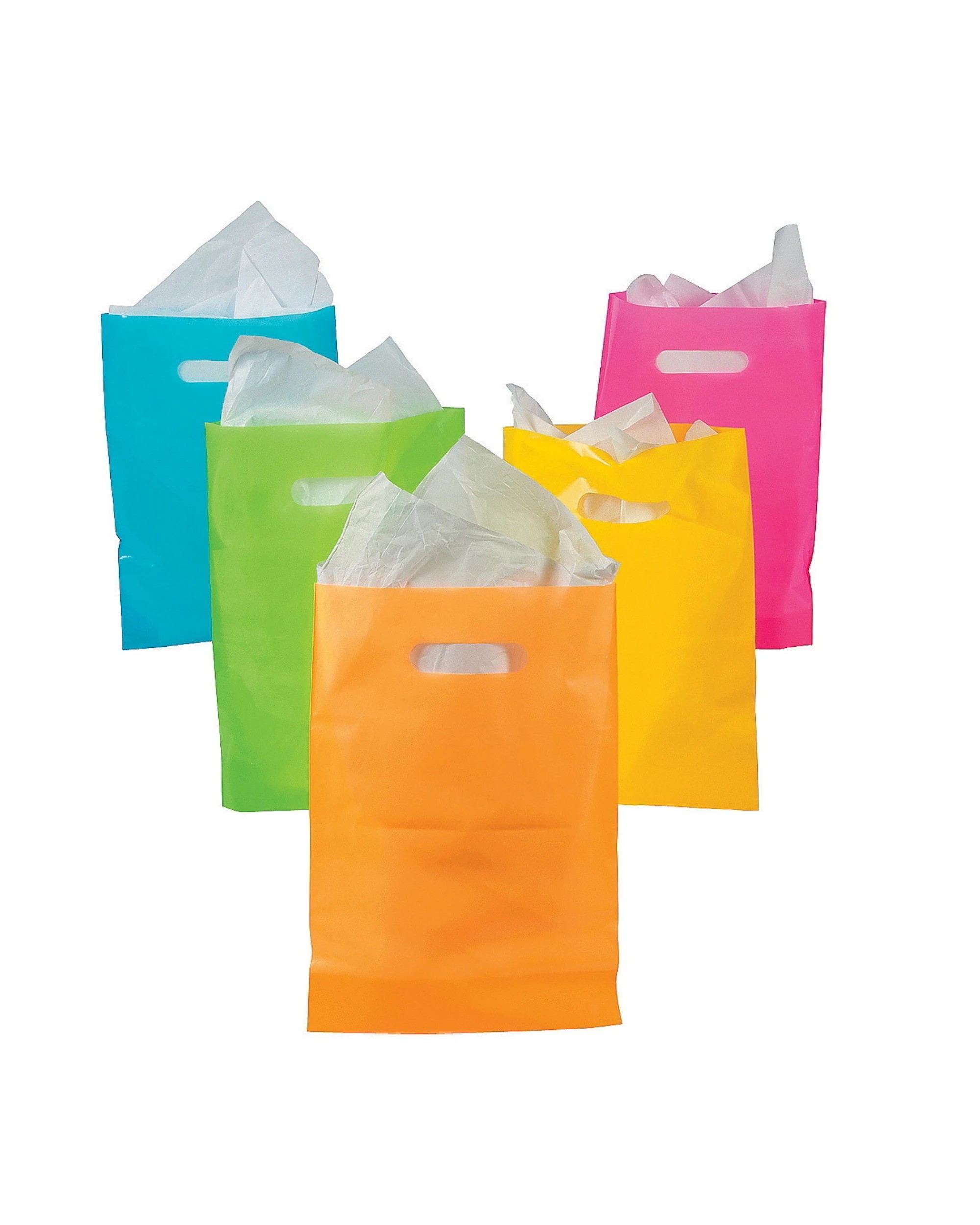 1 Neon Plastic Treat Bags 30cm (Pack of 50) - Neon, 1 of 1