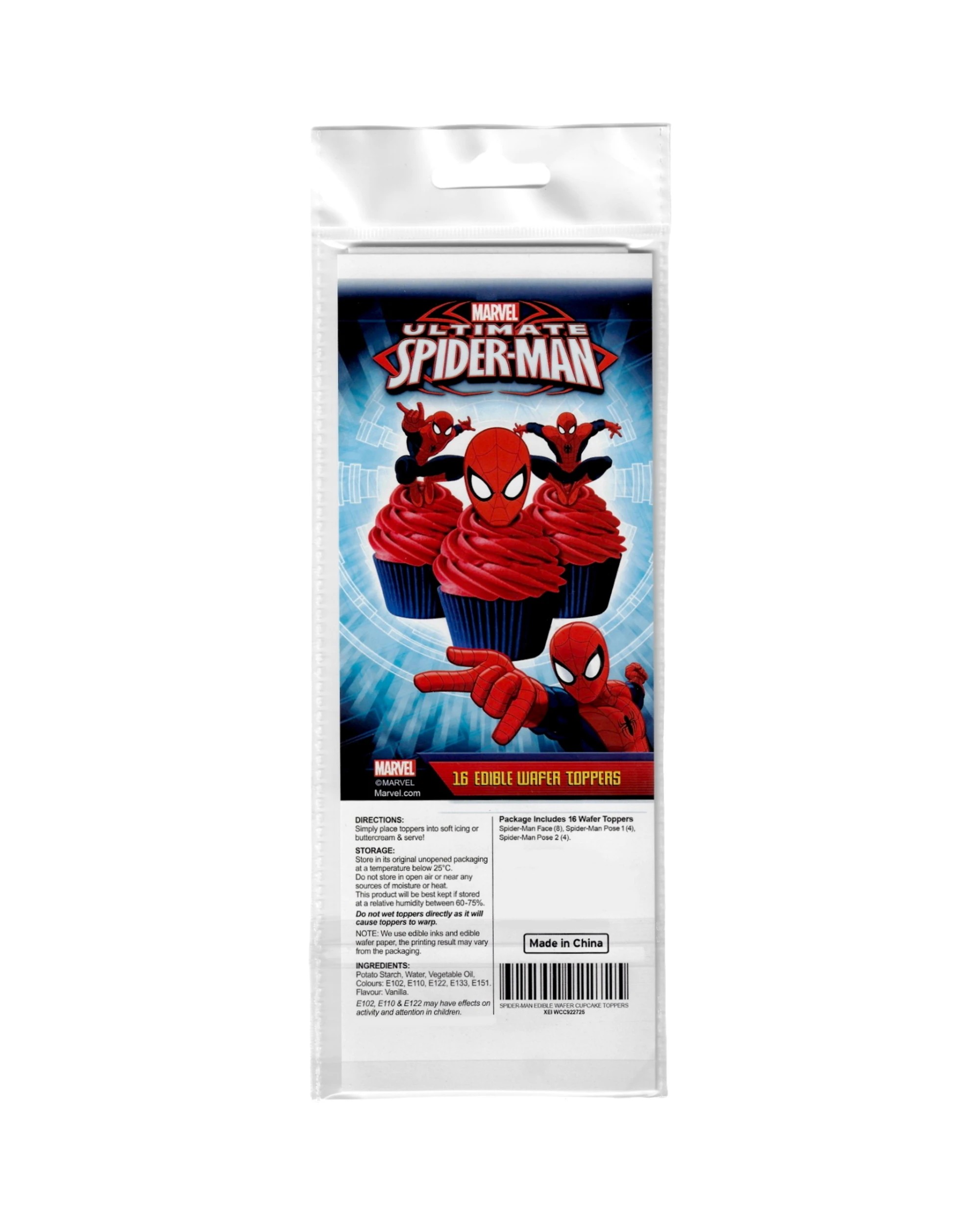 2 Marvel Spiderman Edible Wafer Cupcake Toppers Pack of 16, 2 of 2