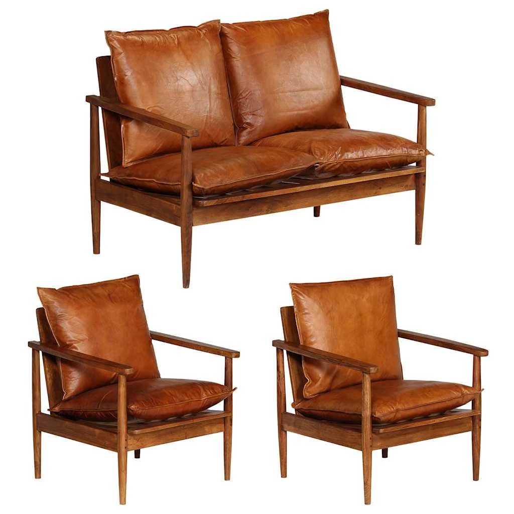 1 Vidaxl Sofa Set Couch - Brown, 1 of 8