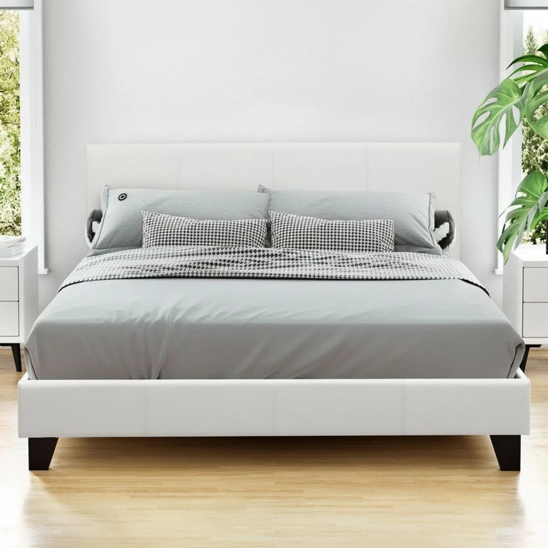 1 Artiss Bed Frame Double Size - White, 1 of 8