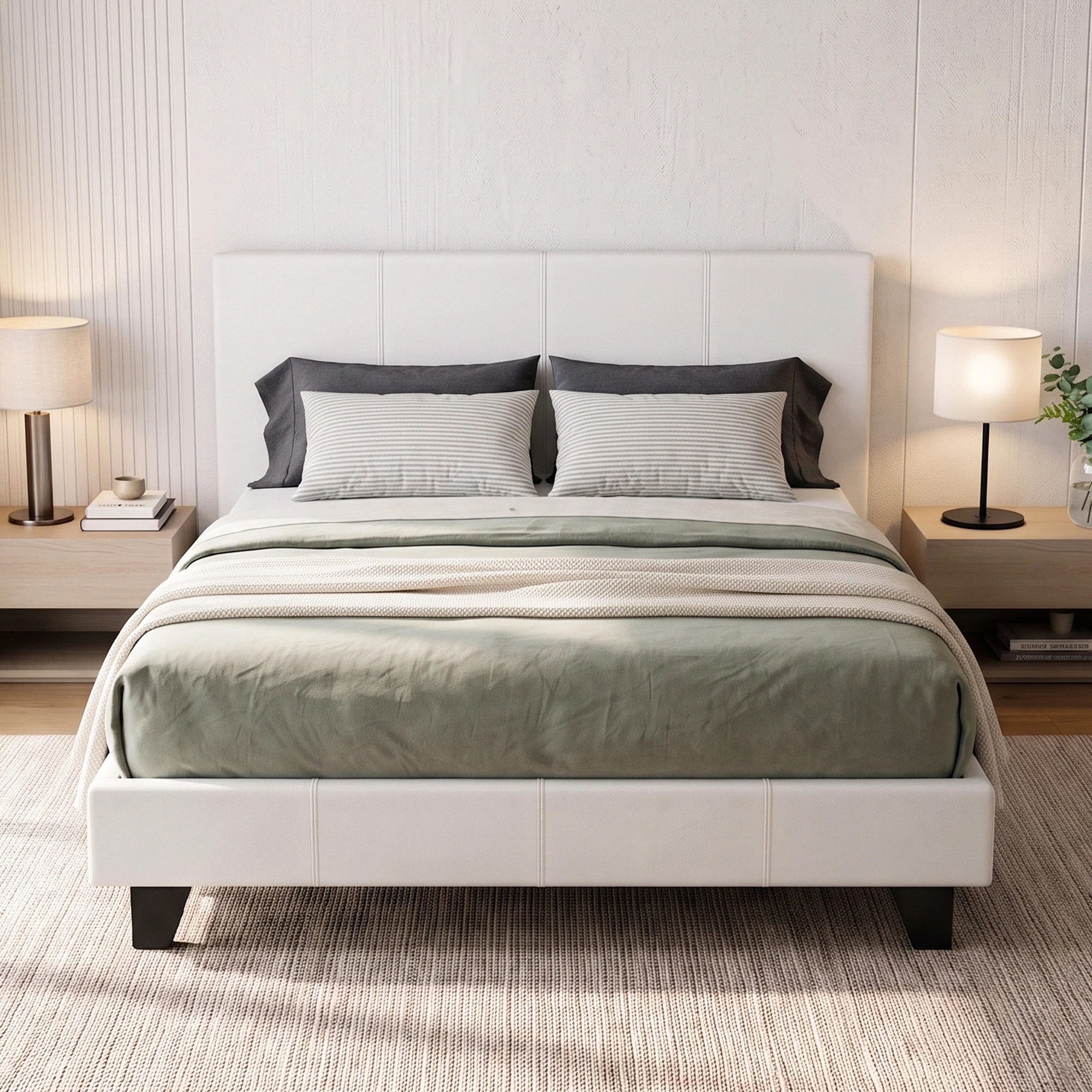1 Artiss Bed Frame Double Size NEO - White, 1 of 8