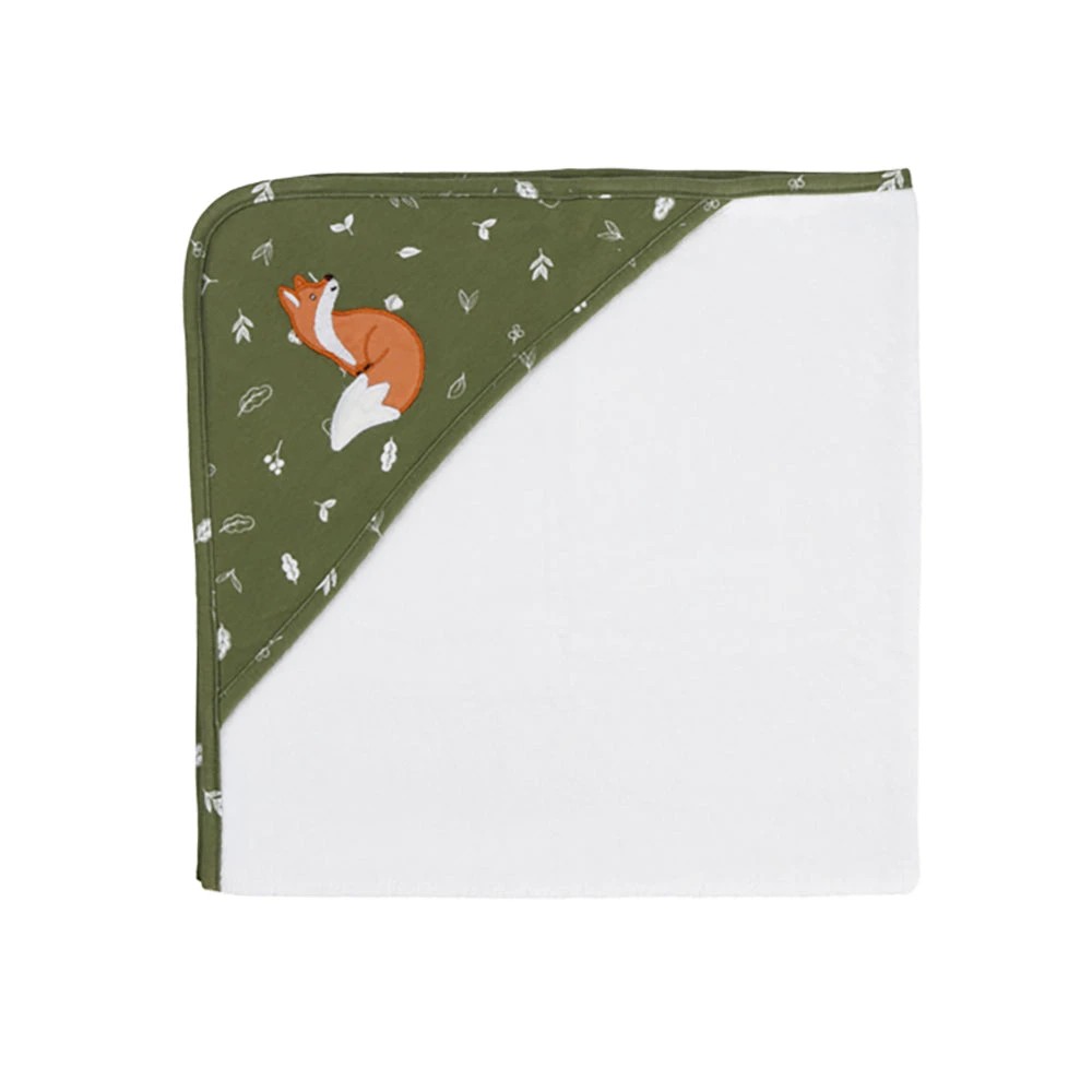 1 Living Textiles - Hooded Towel (75cm x 75cm) - Fox & Friends - Assorted, 1 of 4