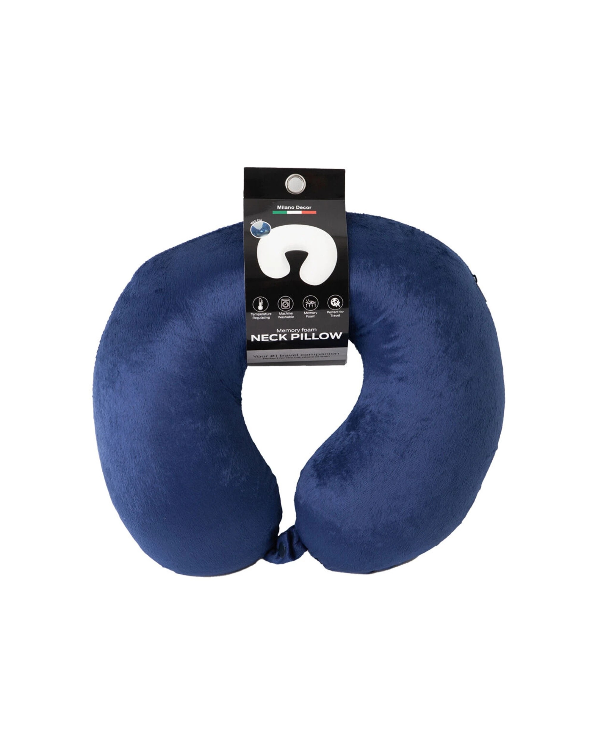 2 Milano 2PK Decor Polyester Memory Foam Travel Neck Support Pillow 30x30cm - Blue, 2 of 6