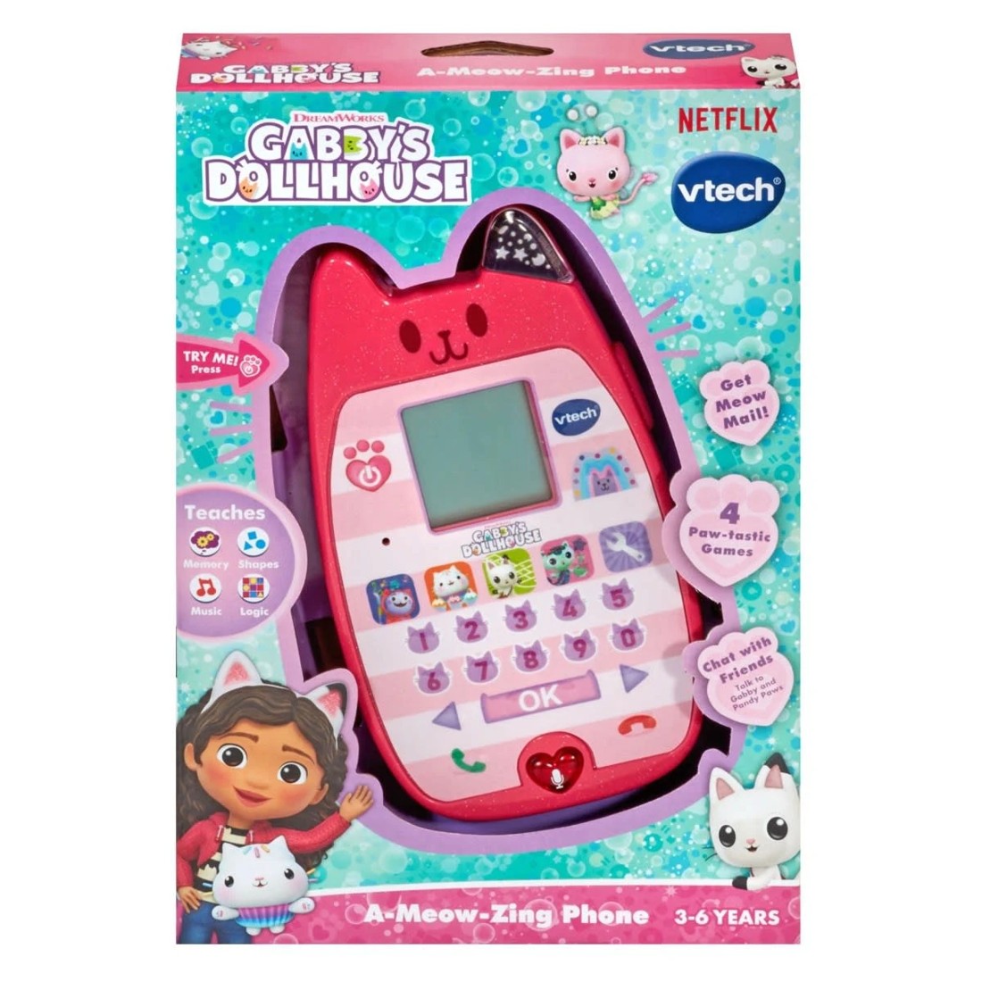 1 VTech DreamWorks Gabby's Dollhouse A-Meow-Zing Phone, 1 of 5