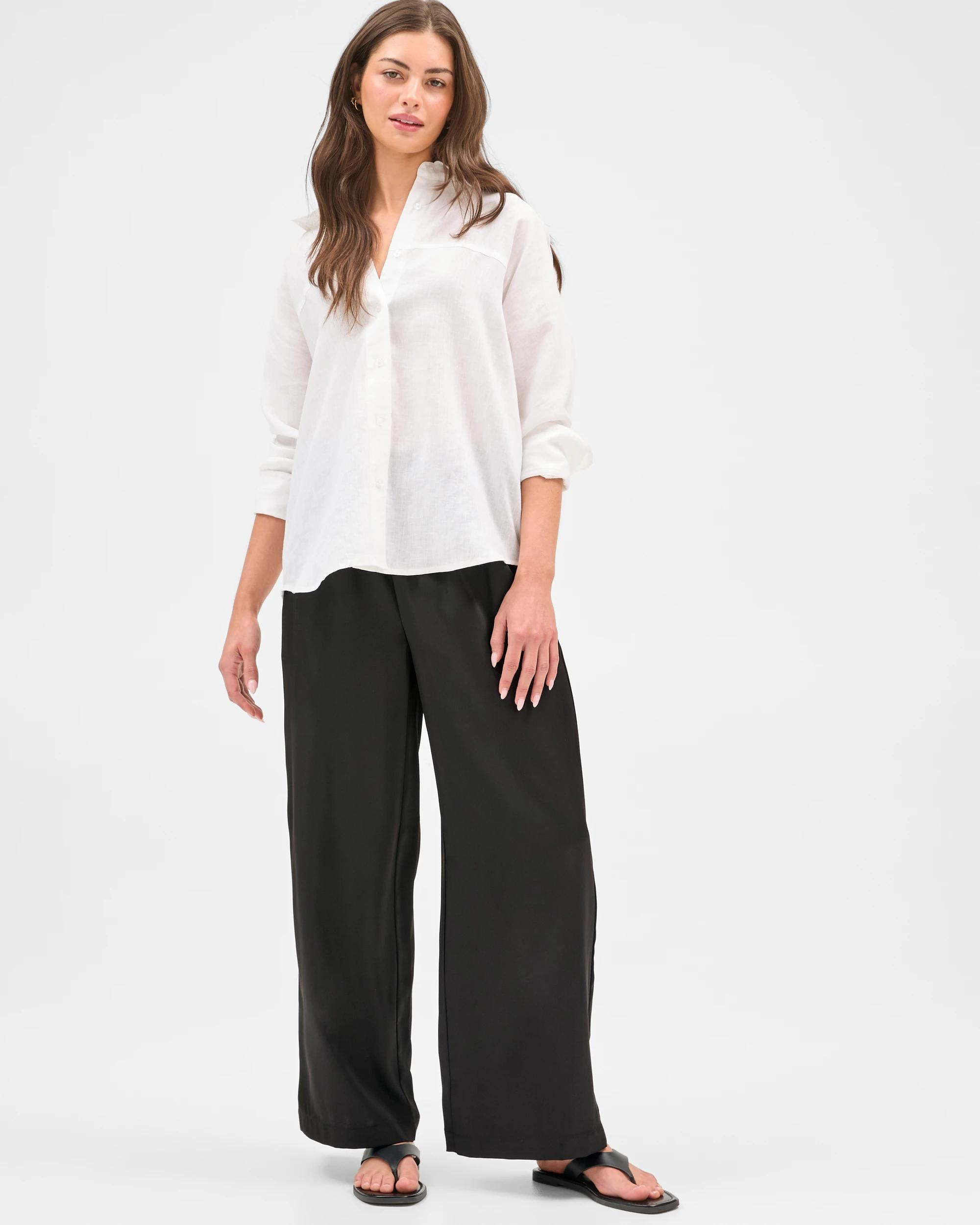 1 Target Petites Wide Leg Satin Pants BLACK, 1 of 8