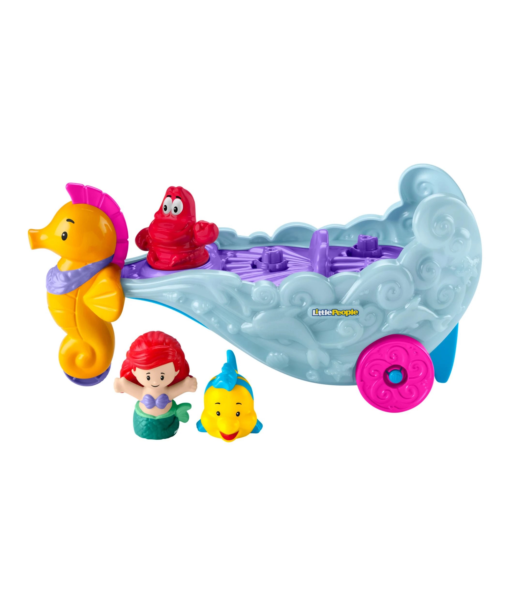 2 Little People Disney Princess Ariels Light - Up Sea Carriage - Multi, 2 of 6