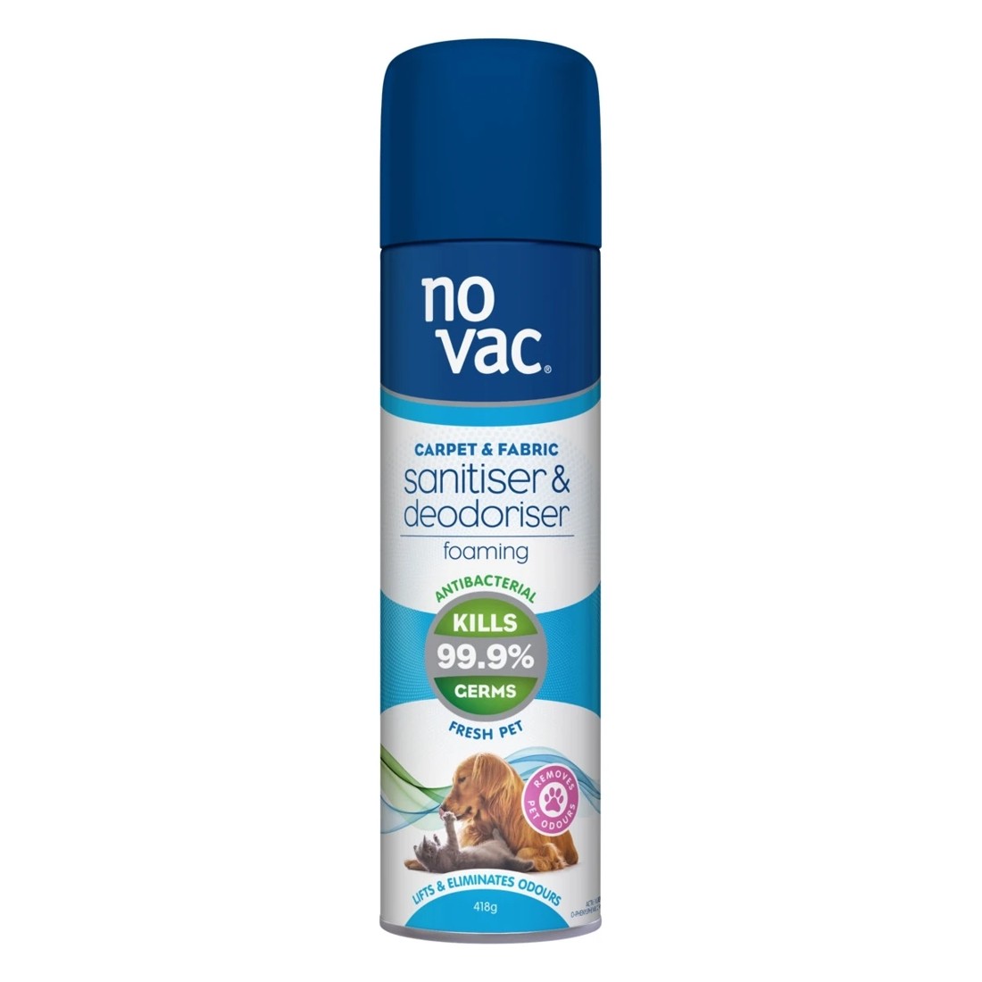 1 No Vac Fresh Pet Foaming Sanitiser and Deodoriser 418g, 1 of 2