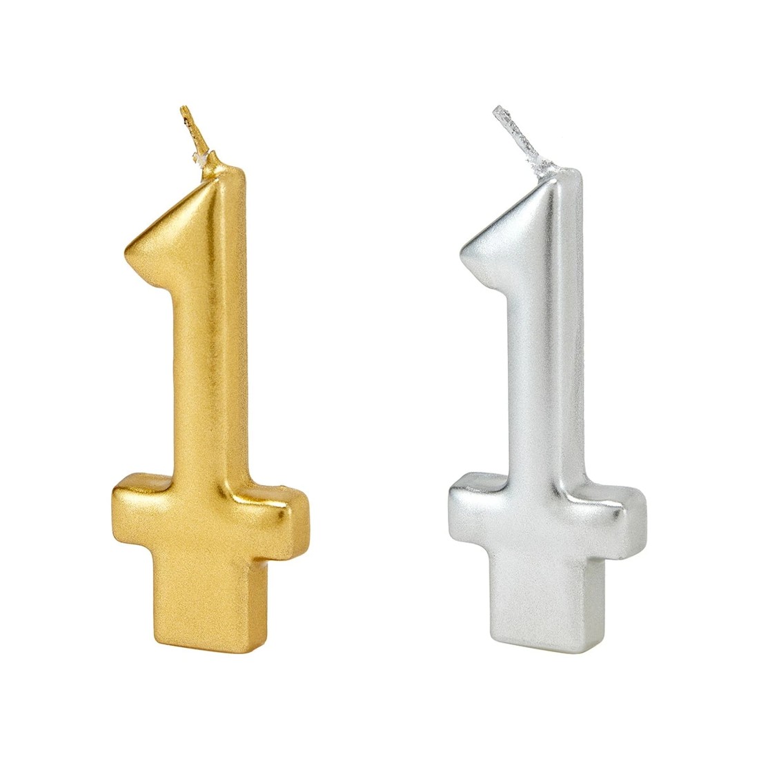 2 Metallic Candle Number 1 - Assorted, 2 of 6