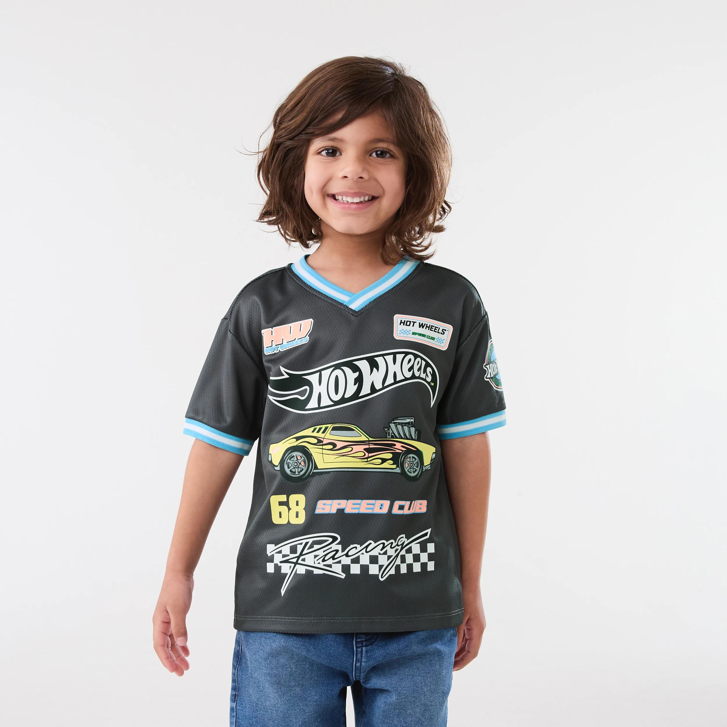1 Hot Wheels License Oversized Mesh T-shirt HOT WHEELS MULTI PLACEMENT PRINT, 1 of 7