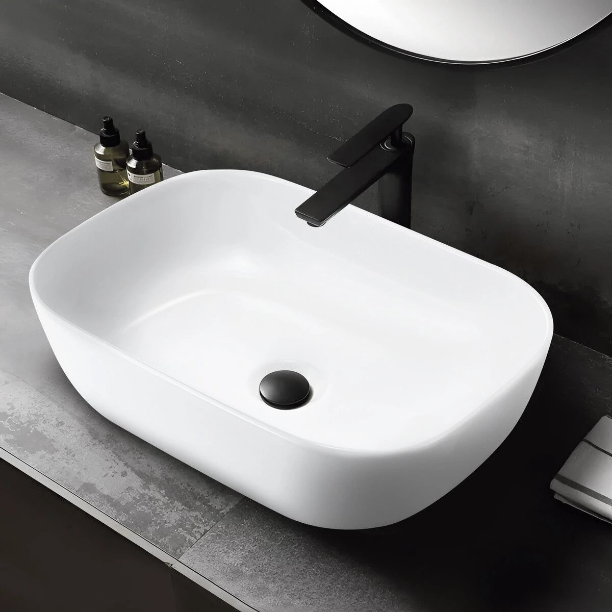 4 LUXSUITE Bathroom Basin Sink Vanity Vessel Washing Hand Wash Bowl Ceramic Above Counter Bath Toilet Countertop White, 4 of 6