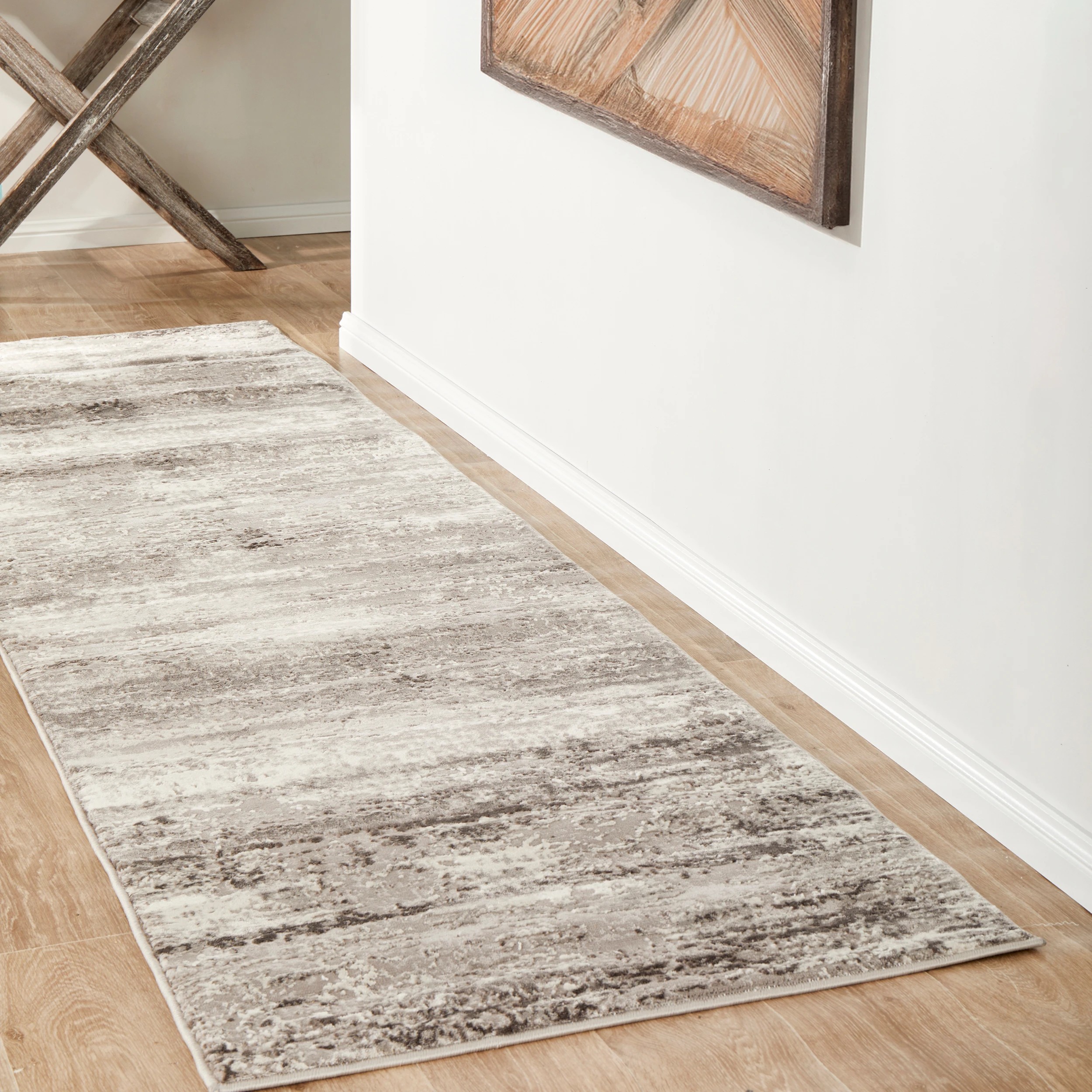 1 Common Ground Rugs Grandeur 115 300x80cm - Medium Runner Rug - Silver, 1 of 6