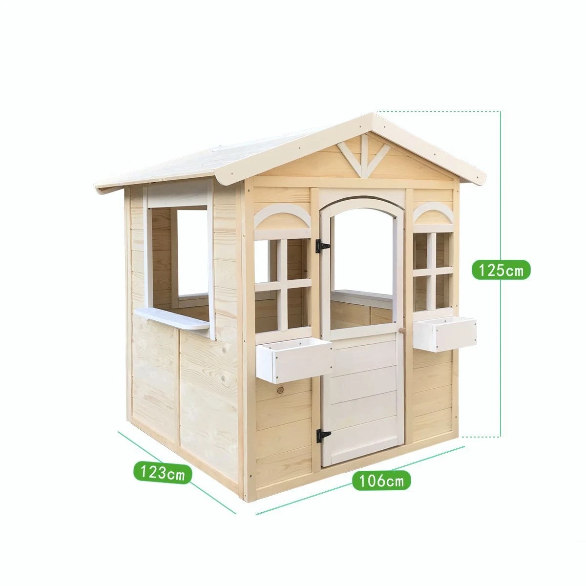 3 AUSWAY Outdoor Kids Cubby House Wooden Playhouse, 3 of 7