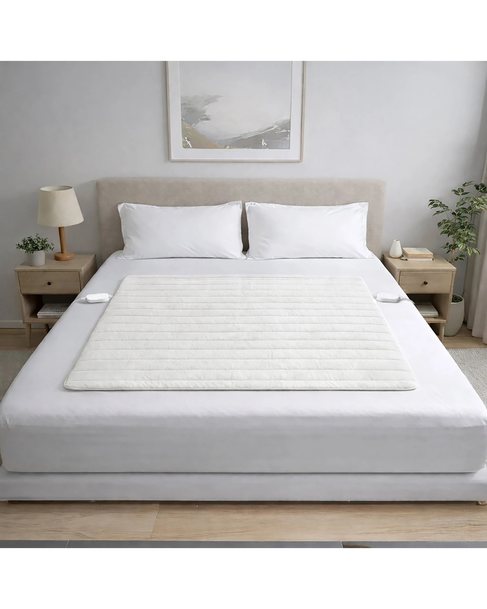 2 Sheffield Electric Blanket Dual Controllers 3 Heat Settings Queen Polyester - Queen Bed - White, 2 of 4