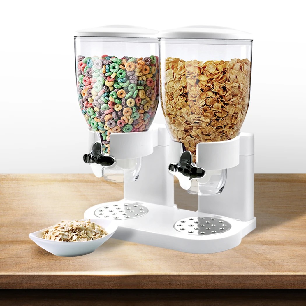 8 Toque Double Cereal Dispenser - White, 8 of 8
