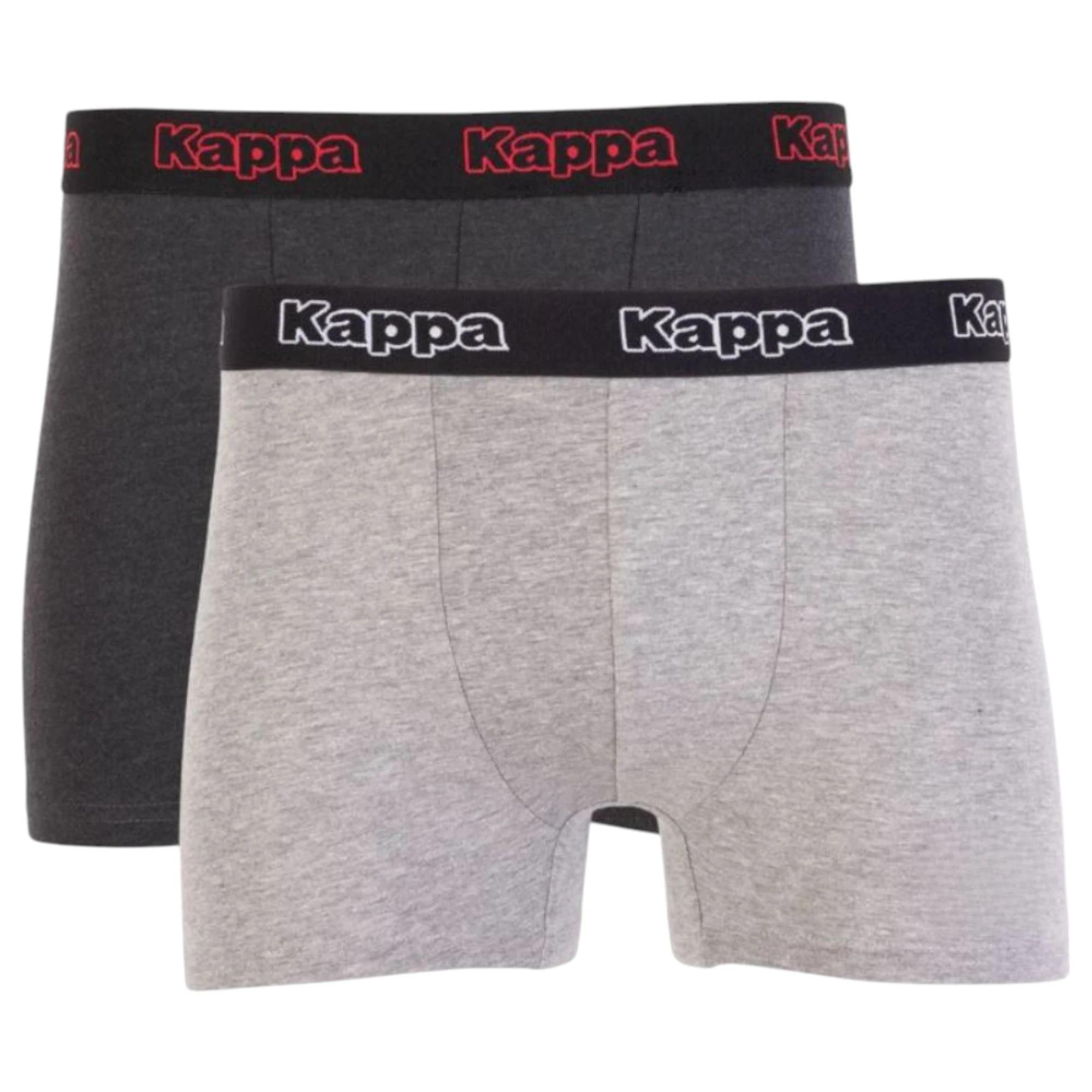 1 Kappa 2 x Mens Anthracite/ Grey Trunks Boxer Shorts Underwear ANTHRACITE/GREY, 1 of 3