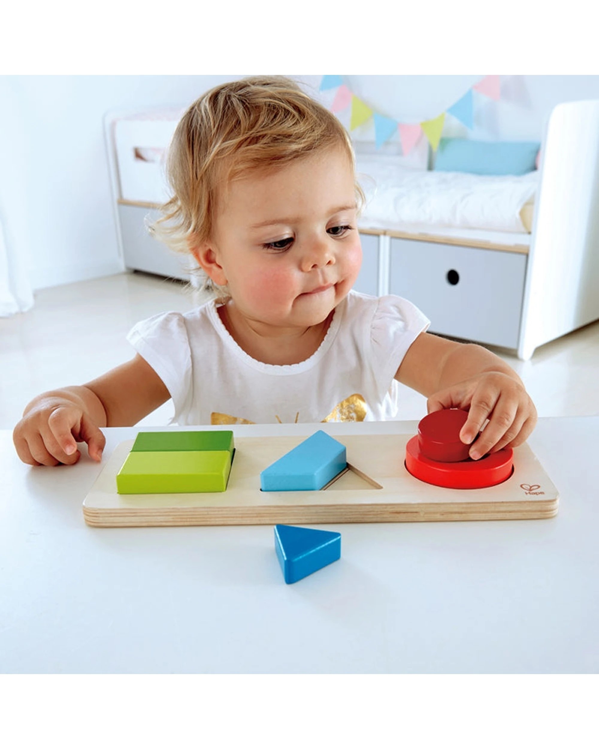 4 Hape Geometry Puzzle Two Difficulty Levels Wooden Shapes Kids - Multi, 4 of 4