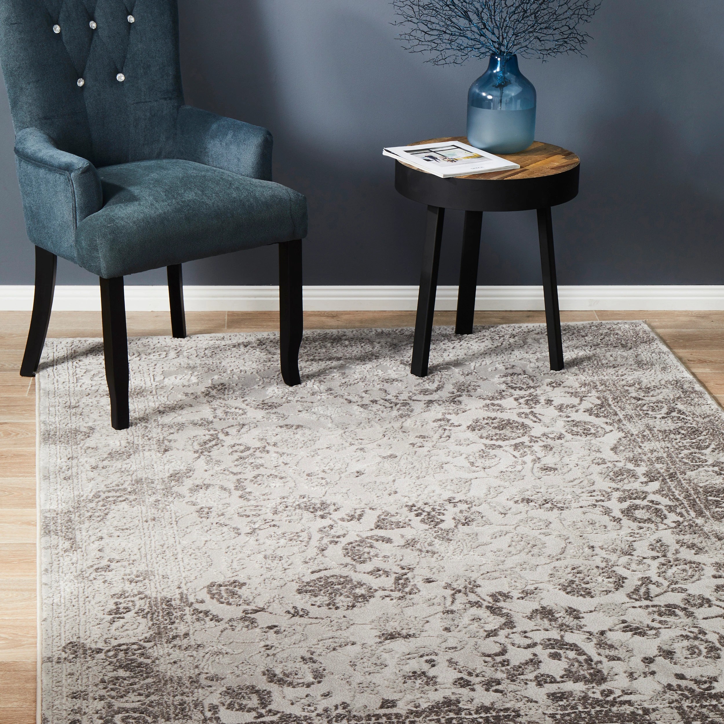 1 Common Ground Rugs Grandeur 111 230x160cm - Medium Floor Rug - Silver, 1 of 7