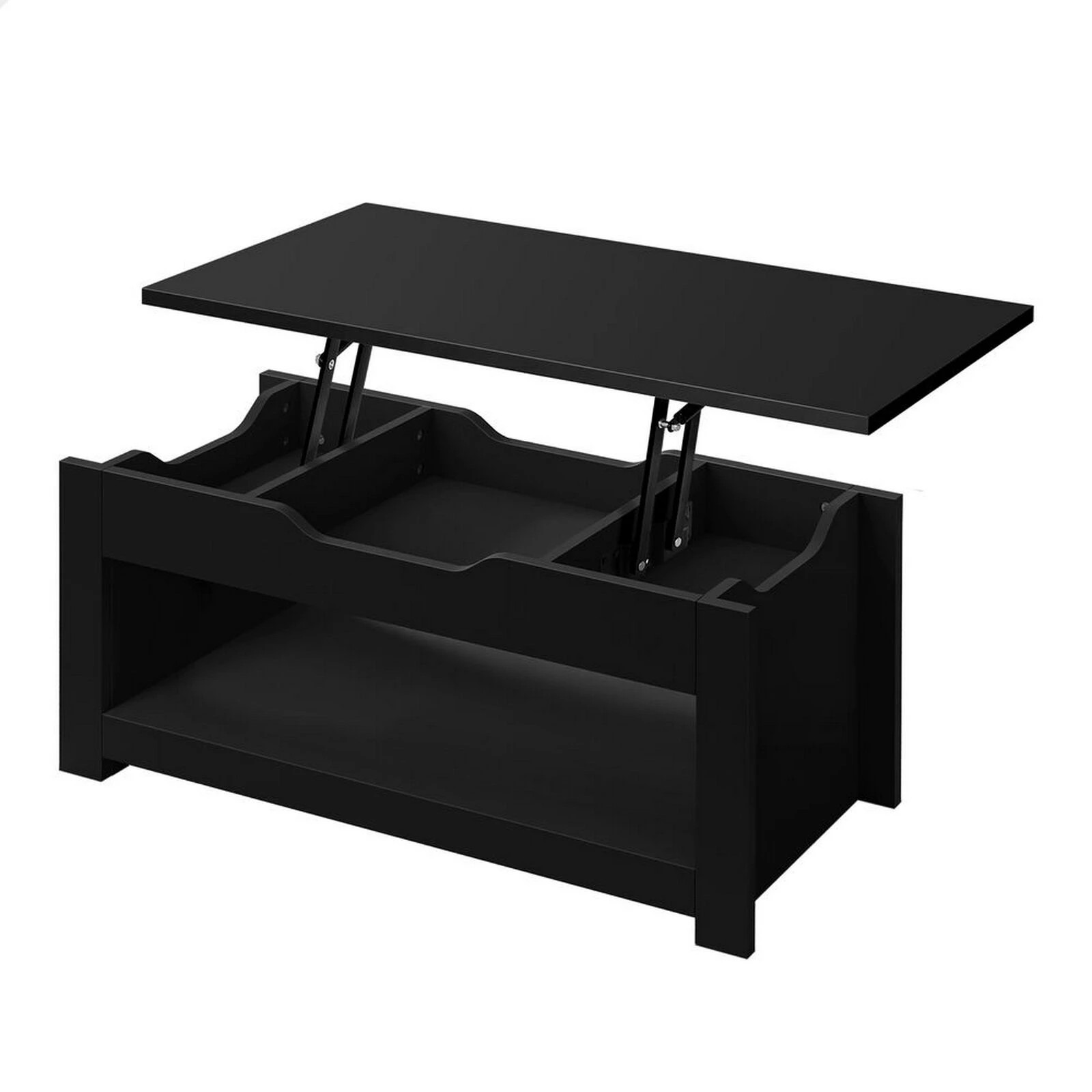 1 Alfordson Coffee Table Lift Up Top Laptop Desk Hidden Storage Shelf - Black, 1 of 10