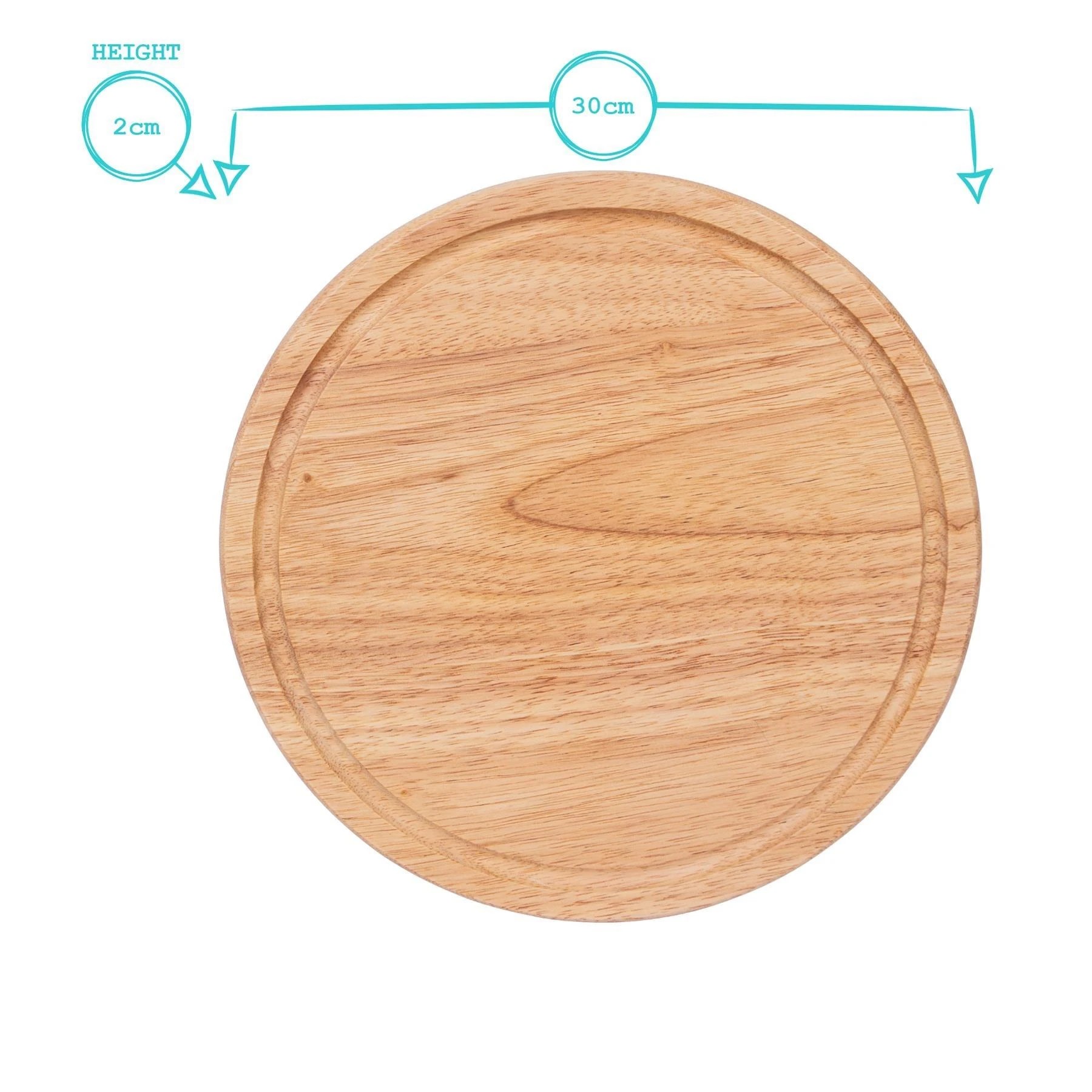 8 Argon Tableware Round Wooden Chopping Board - 30cm - Brown, 8 of 8