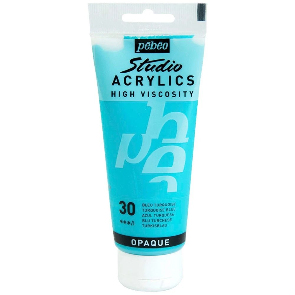 1 Pebeo Studio Acrylic Paint 100mL Turquoise Blue, 1 of 2