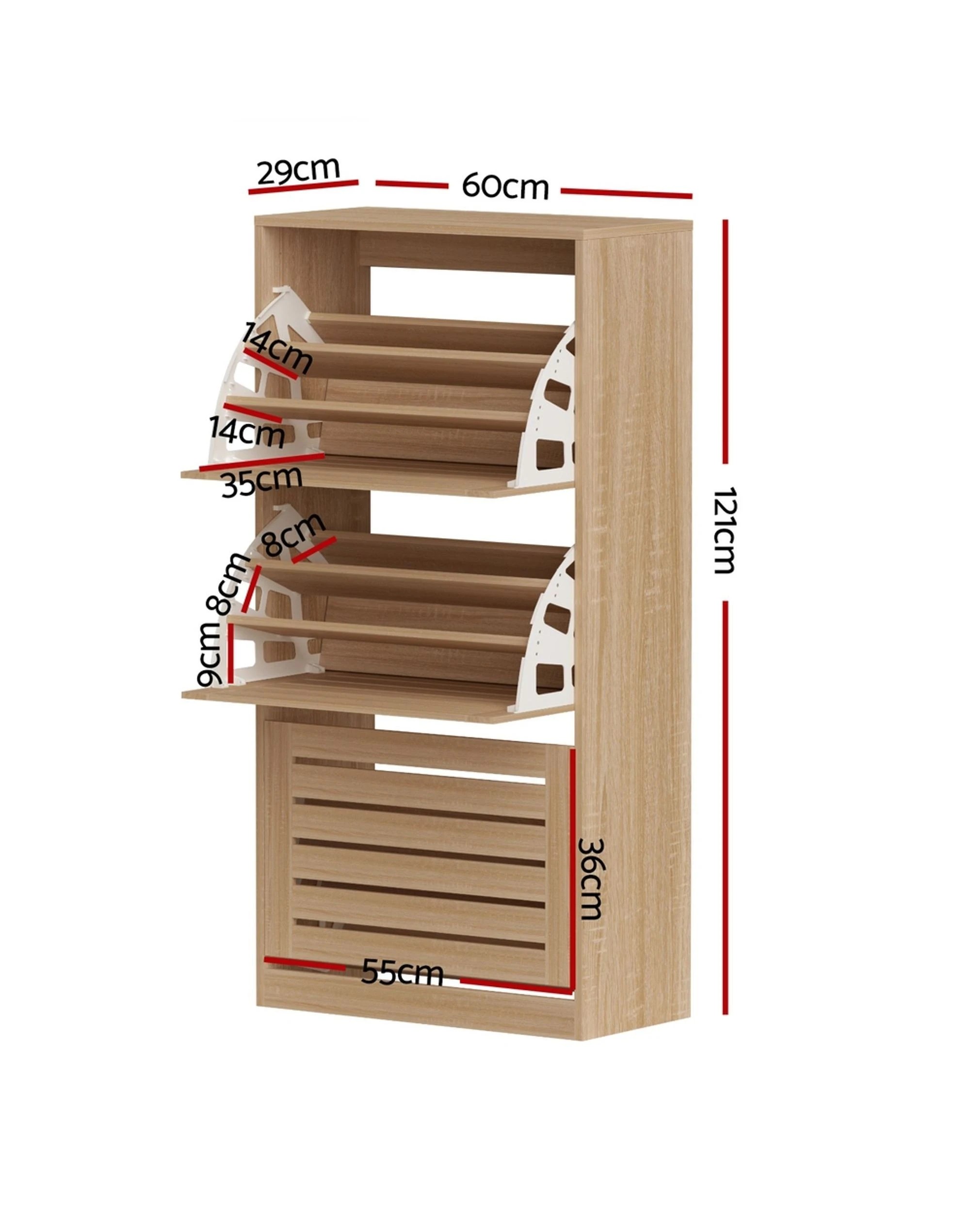 3 Artiss Shoe Cabinet Storage Drawer
 - Brown, 3 of 3