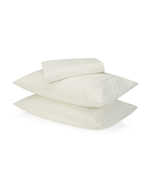 250 Thread Count Stripe Cotton Sheet Set - Queen Bed, Natural