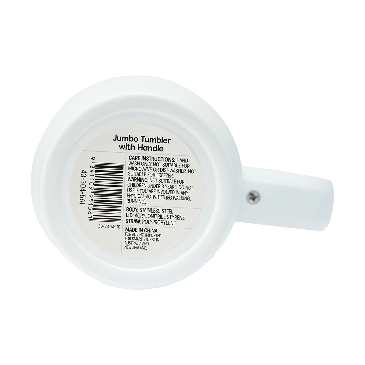 9 1.18L White Jumbo Tumbler with Handle, 9 of 10