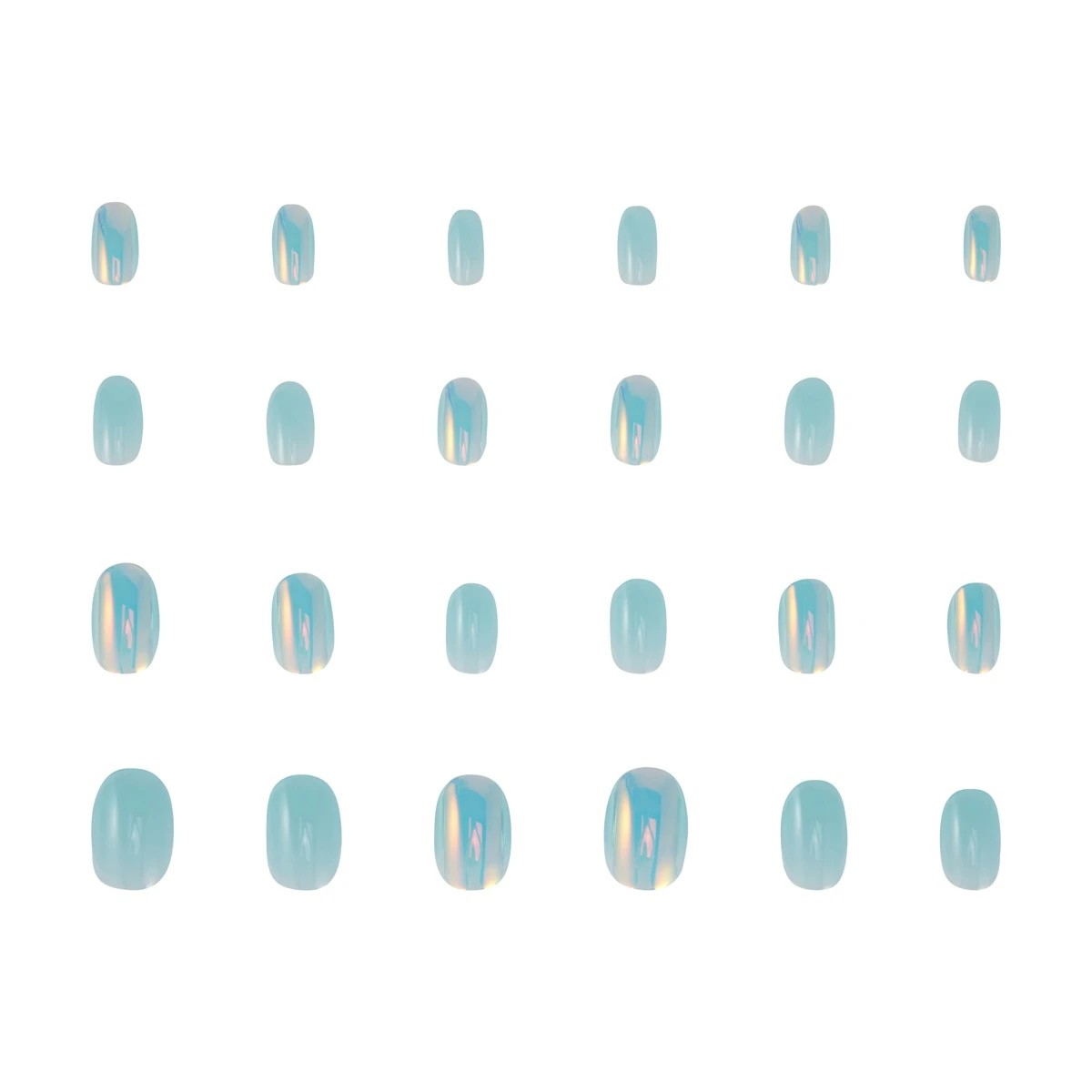 5 OXX Cosmetics 24 Pack Artificial Nails with Adhesive - Oval Shape, Blue, 5 of 6