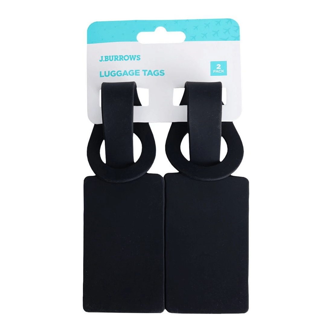 4 J.Burrows Silicone Luggage Tags Black 2 Pack, 4 of 4