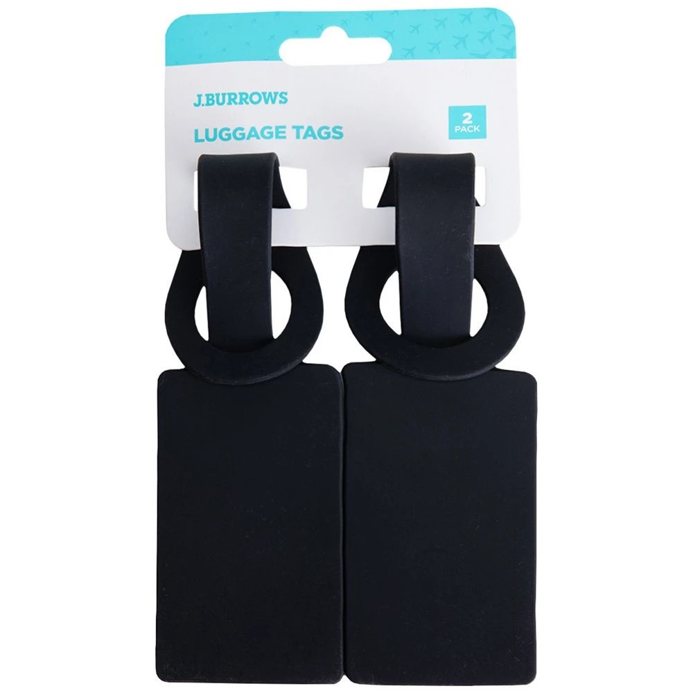 4 J.Burrows Silicone Luggage Tags Black 2 Pack, 4 of 4