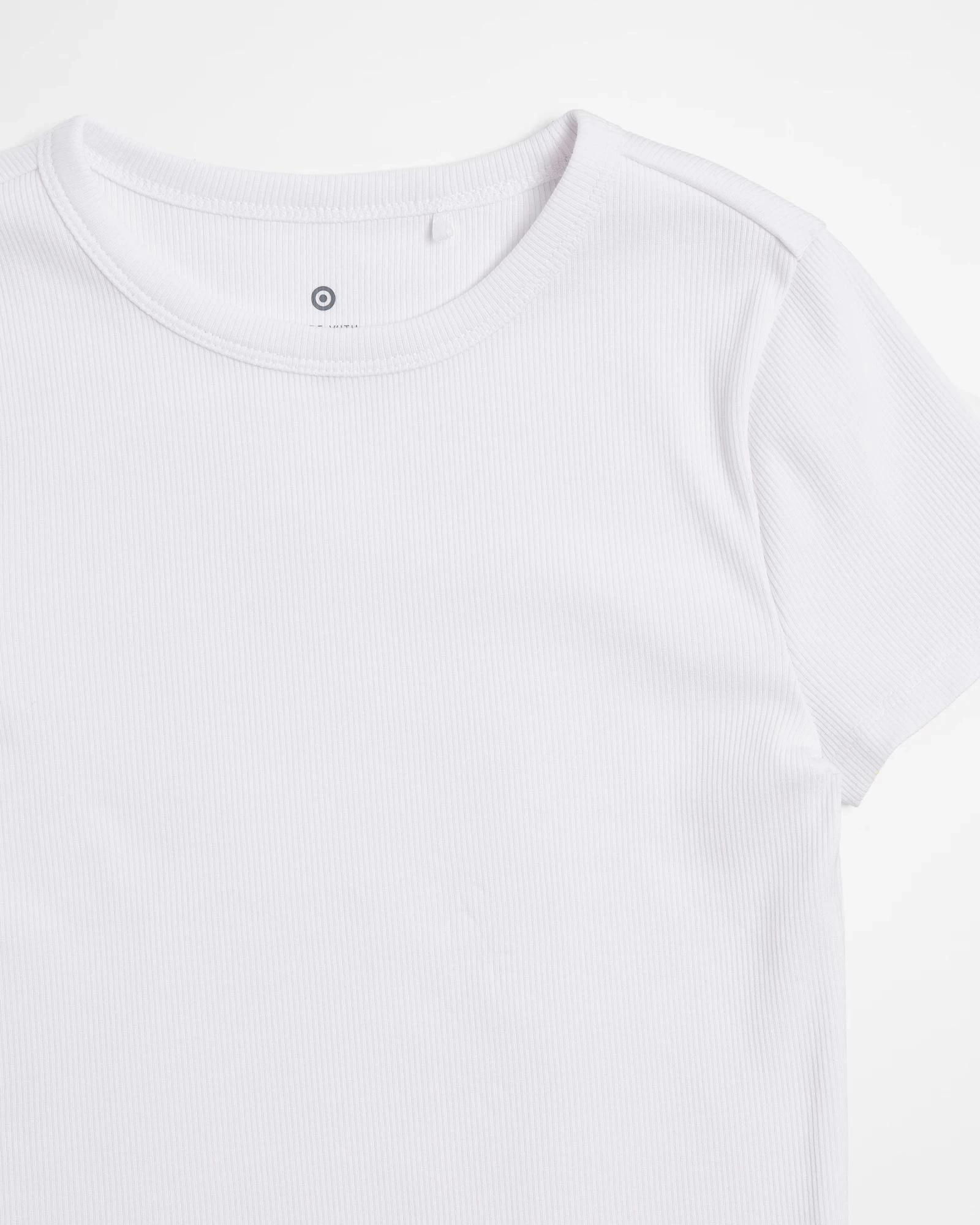 5 Target Australian Cotton Rib T-shirt WHITE, 5 of 5