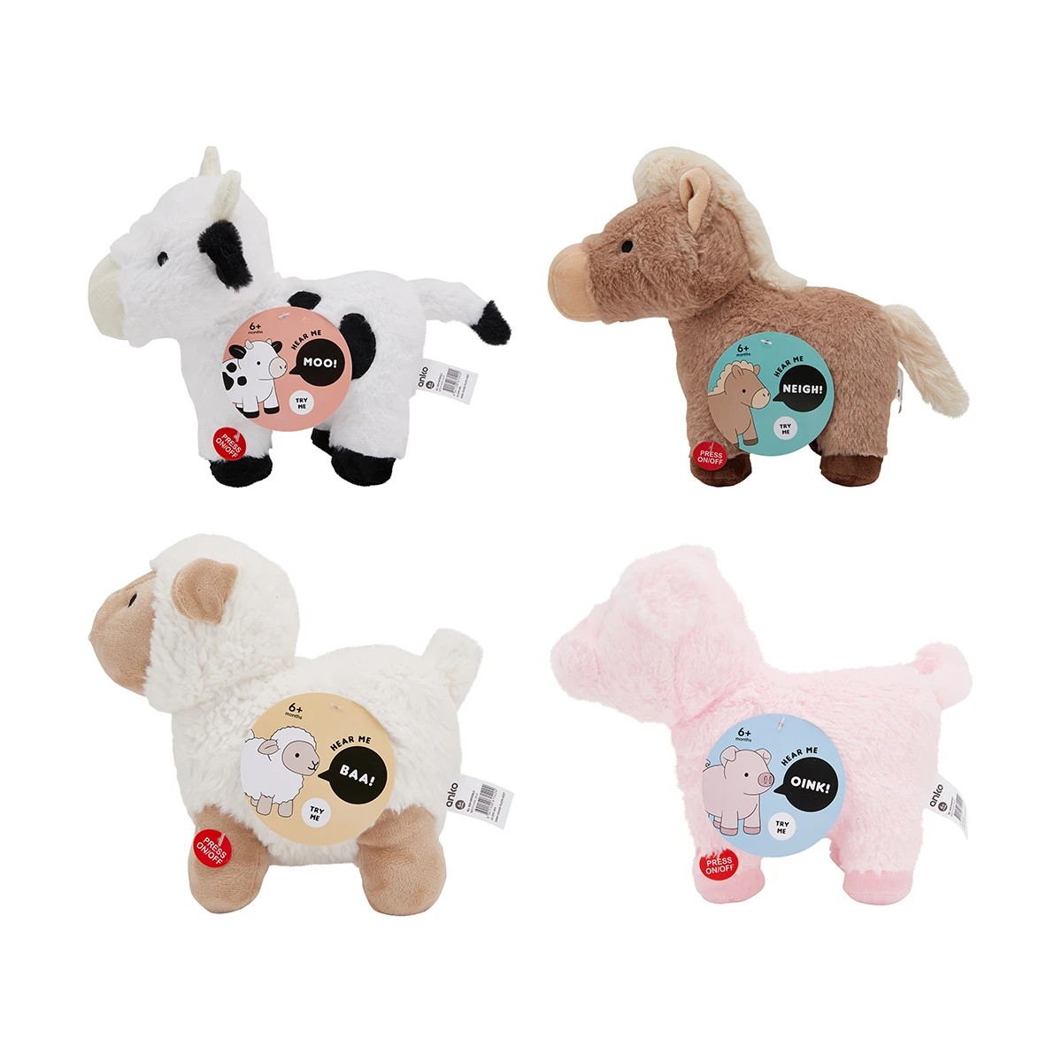 8 Farm Animal Sound Plush - Assorted, 8 of 8