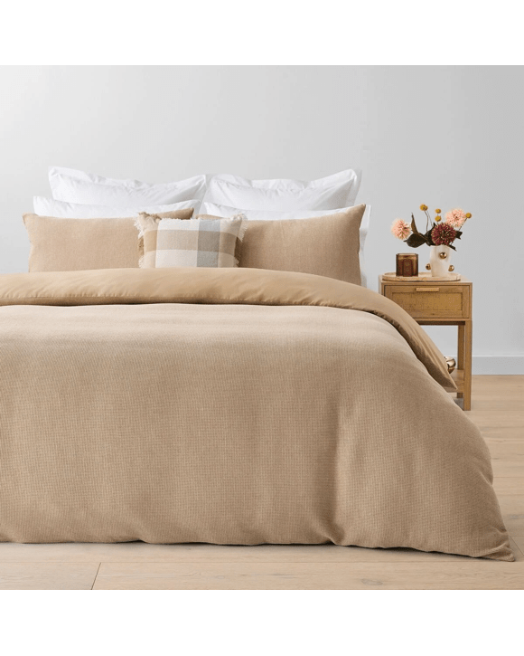 Waffle Micro Cotton Quilt Cover Set - Super King Bed, Lark