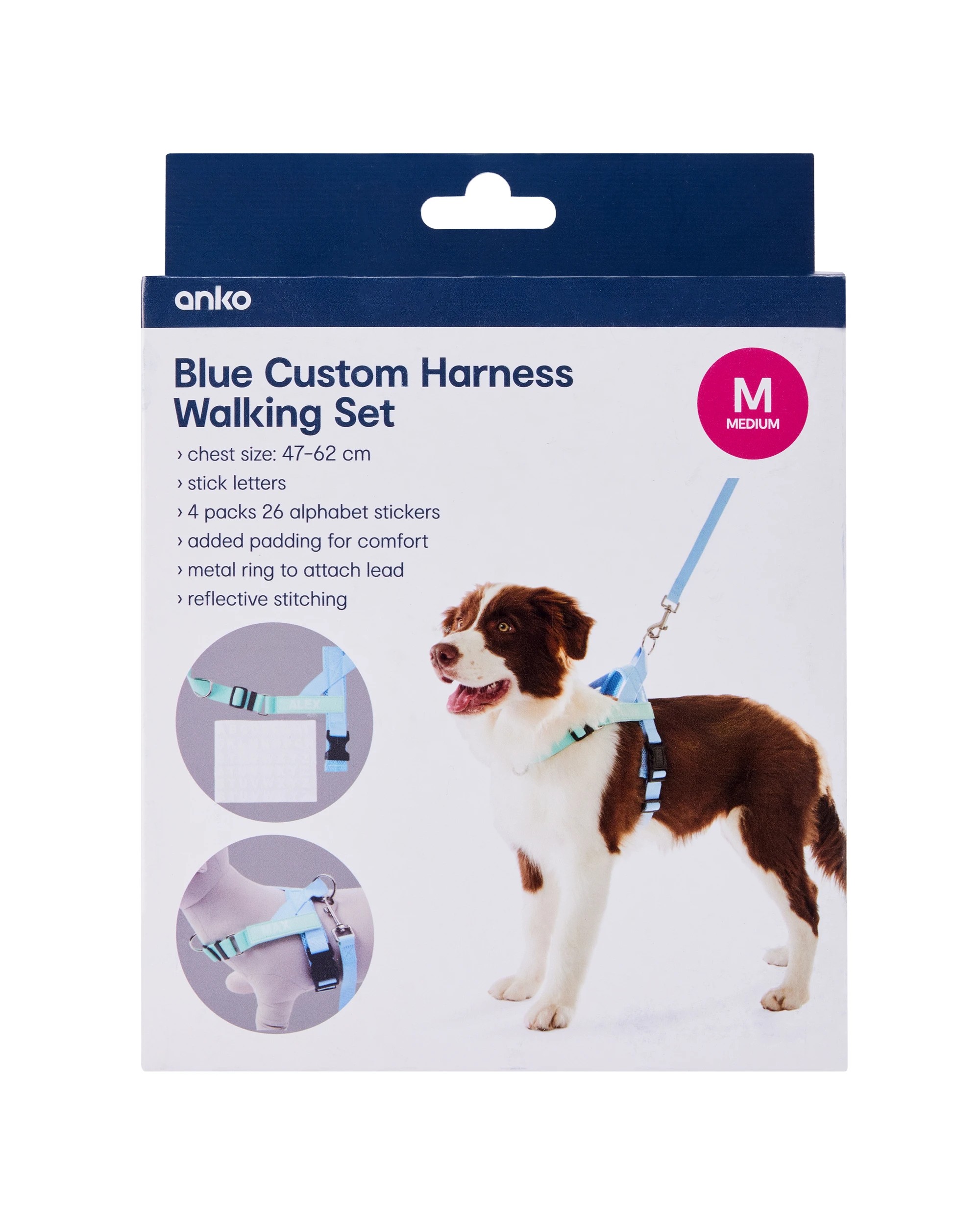 9 Blue Custom Harness Walking Set - Medium, 9 of 10