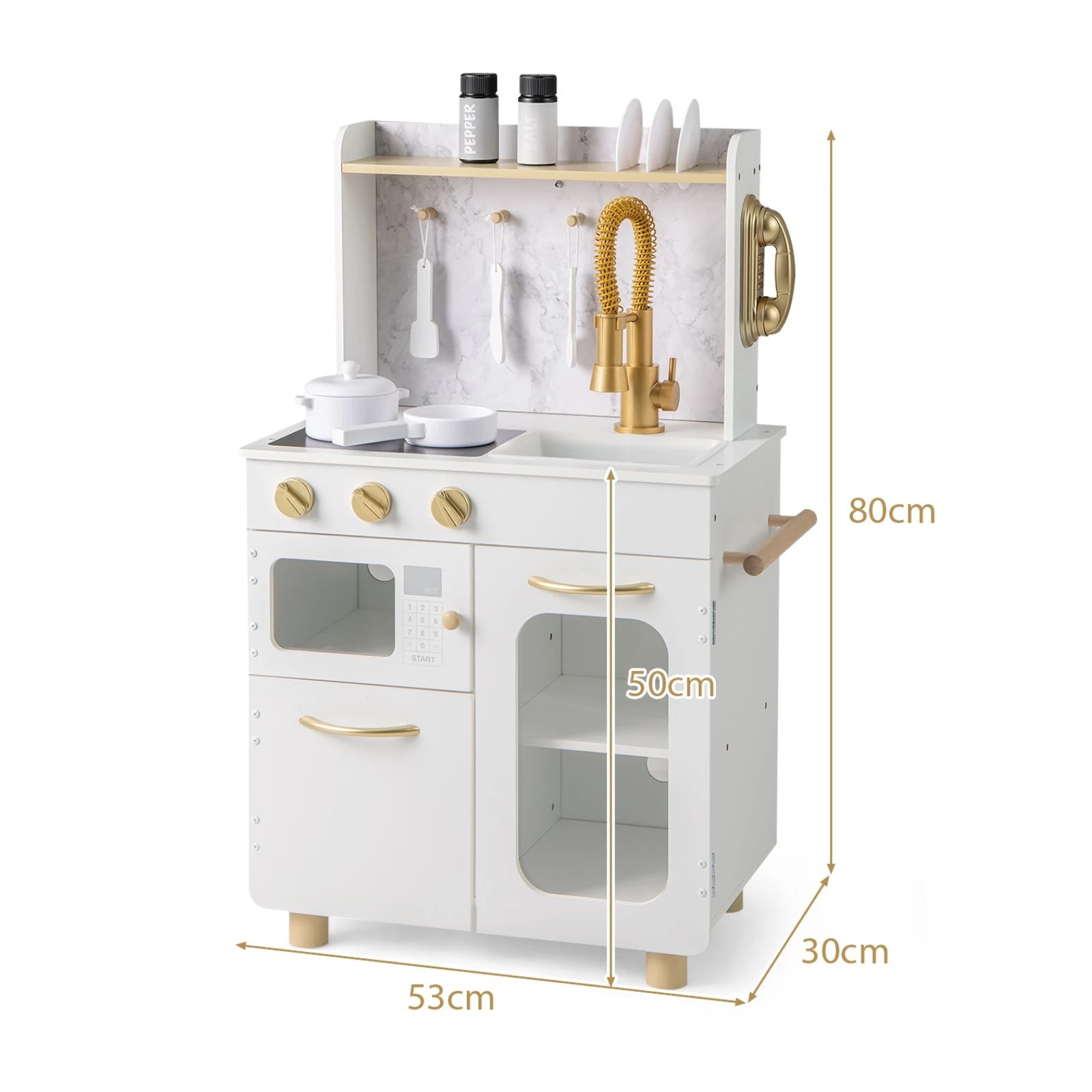 2 Costway Pretend Play Kitchen Kids Wooden Toy, 2 of 2