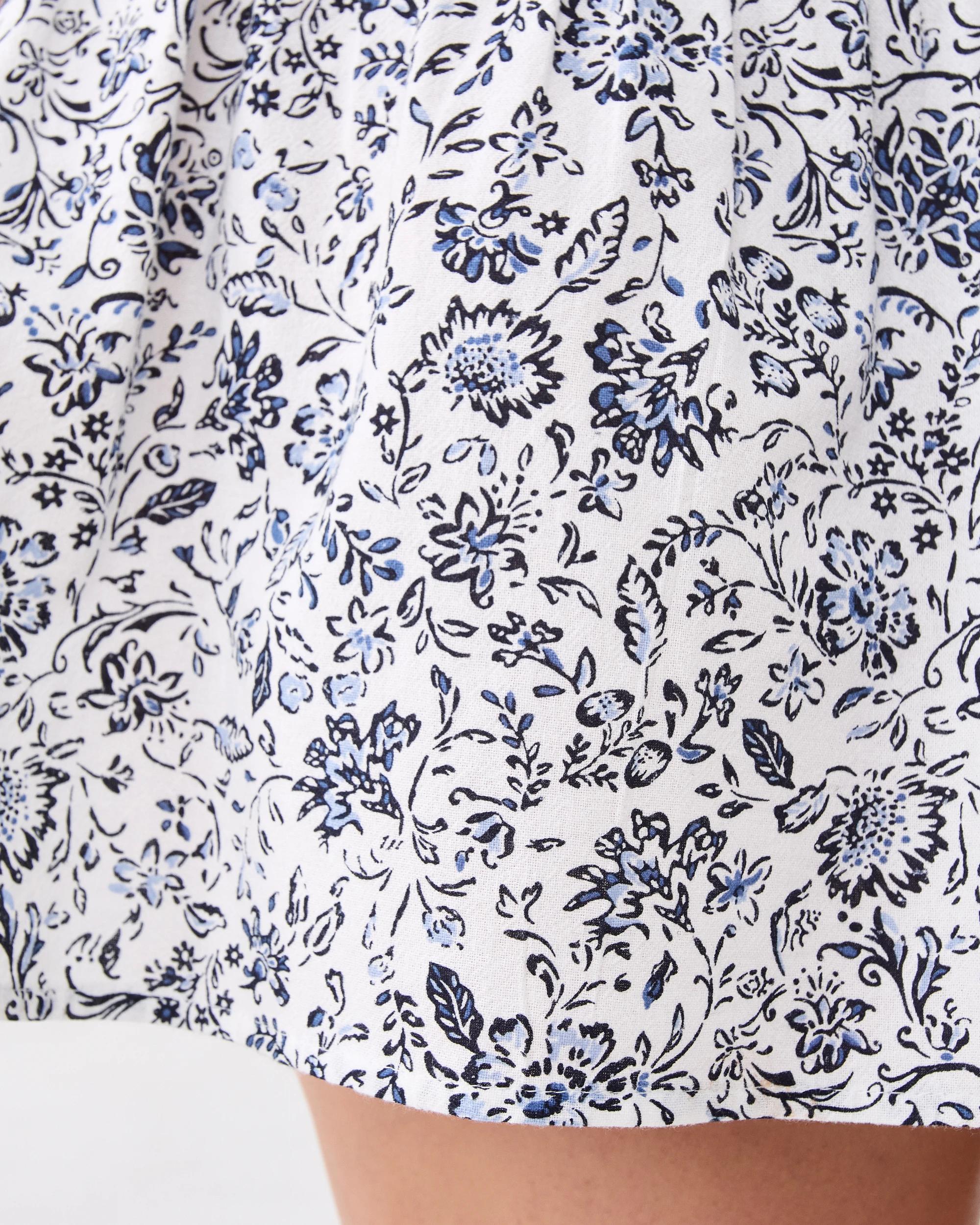 5 Shirred Mini Skirt Blu Chintz, 5 of 6