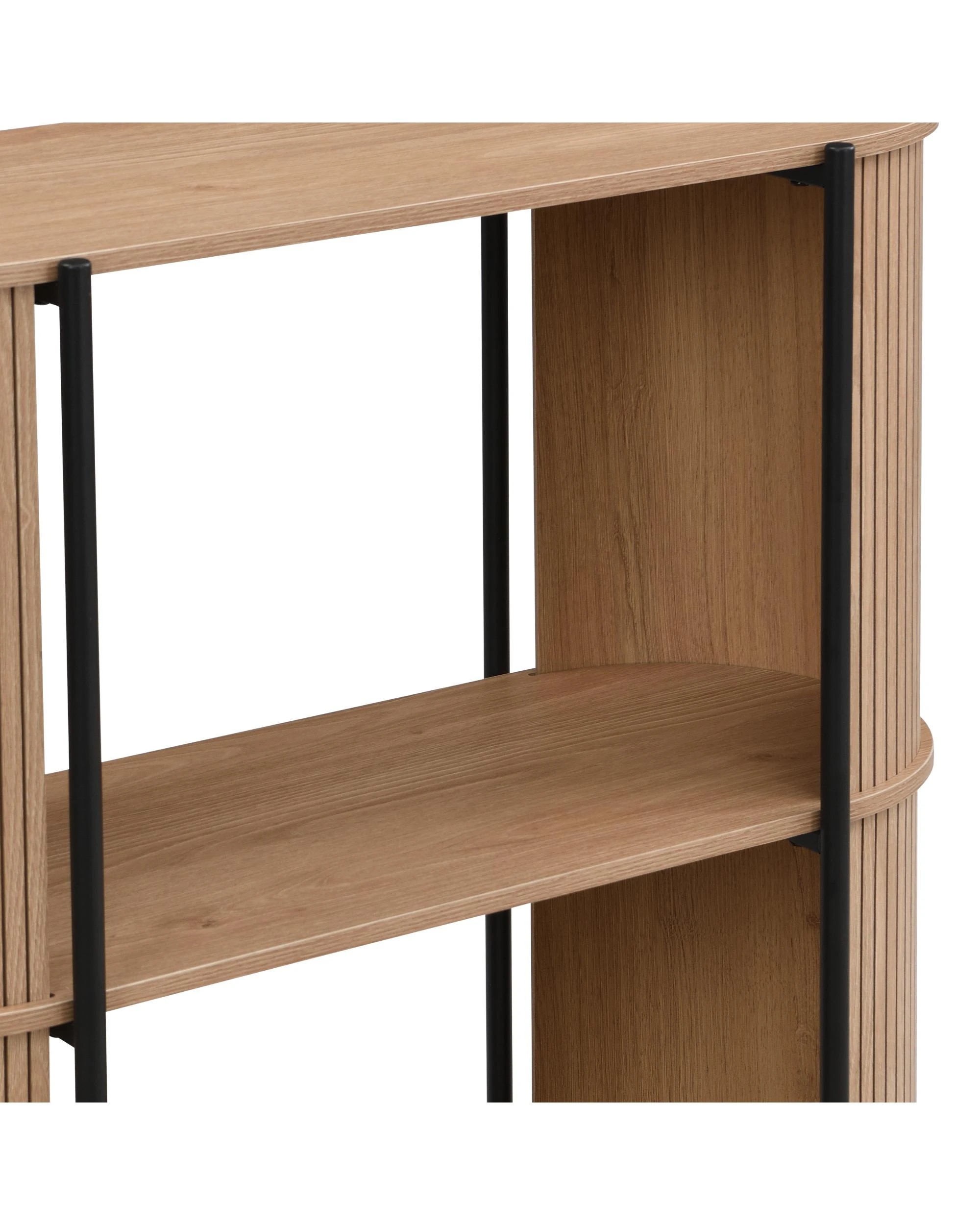 10 Kodu Bookcase Open Shelving 2 Tier Oak - Black, 10 of 10