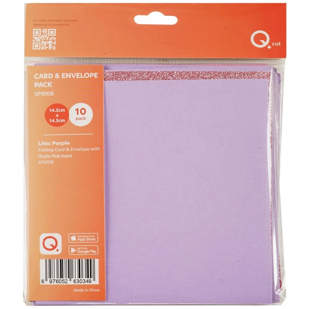 1 Qcut Folding Cards Set Purple/Purple Glitter, 1 of 3